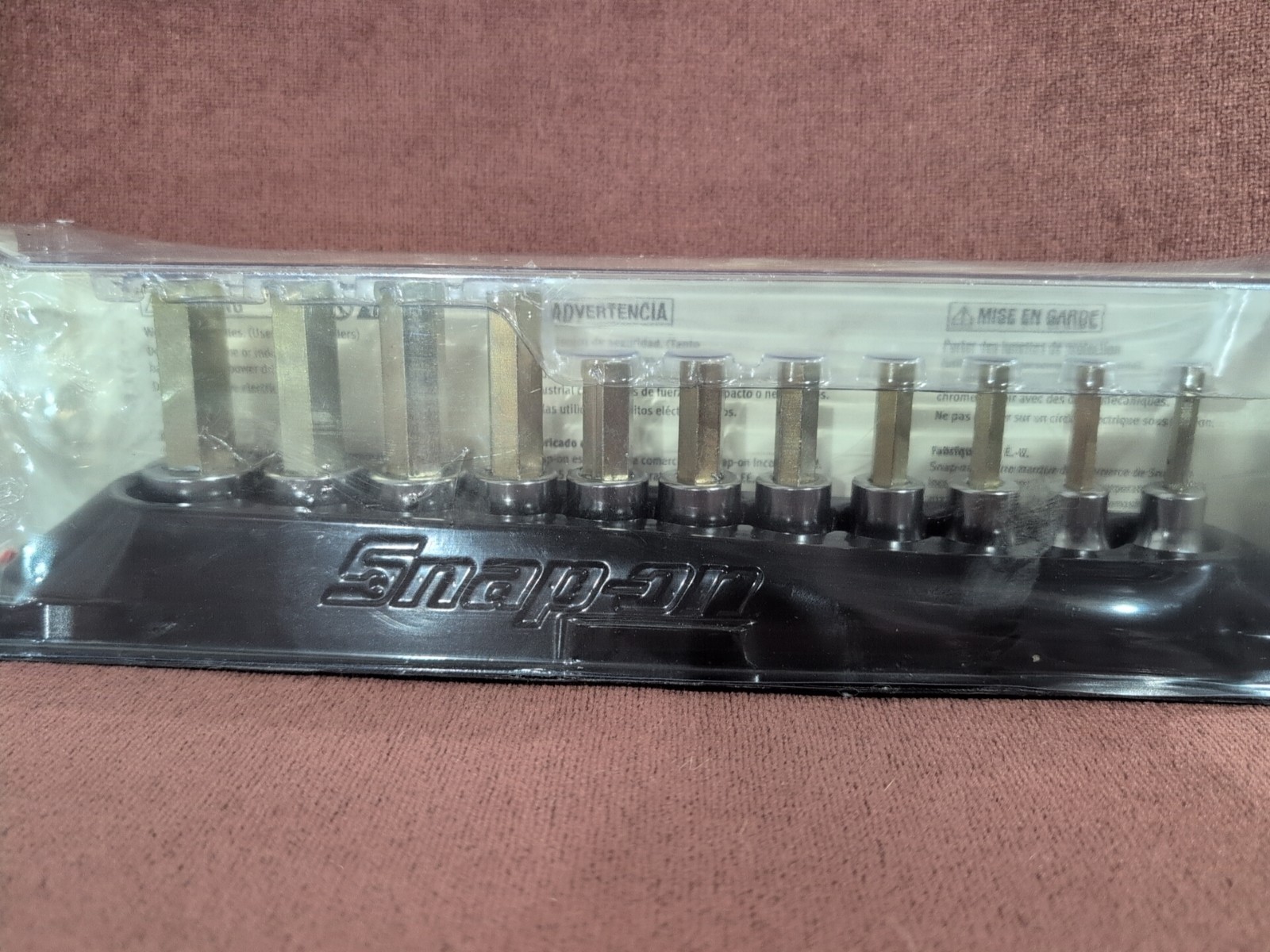 Snap On 11 Pc 3/8″ Drive Metric Standard Hex Bit Socket Set 4-14 mm 211EFAMY NEW