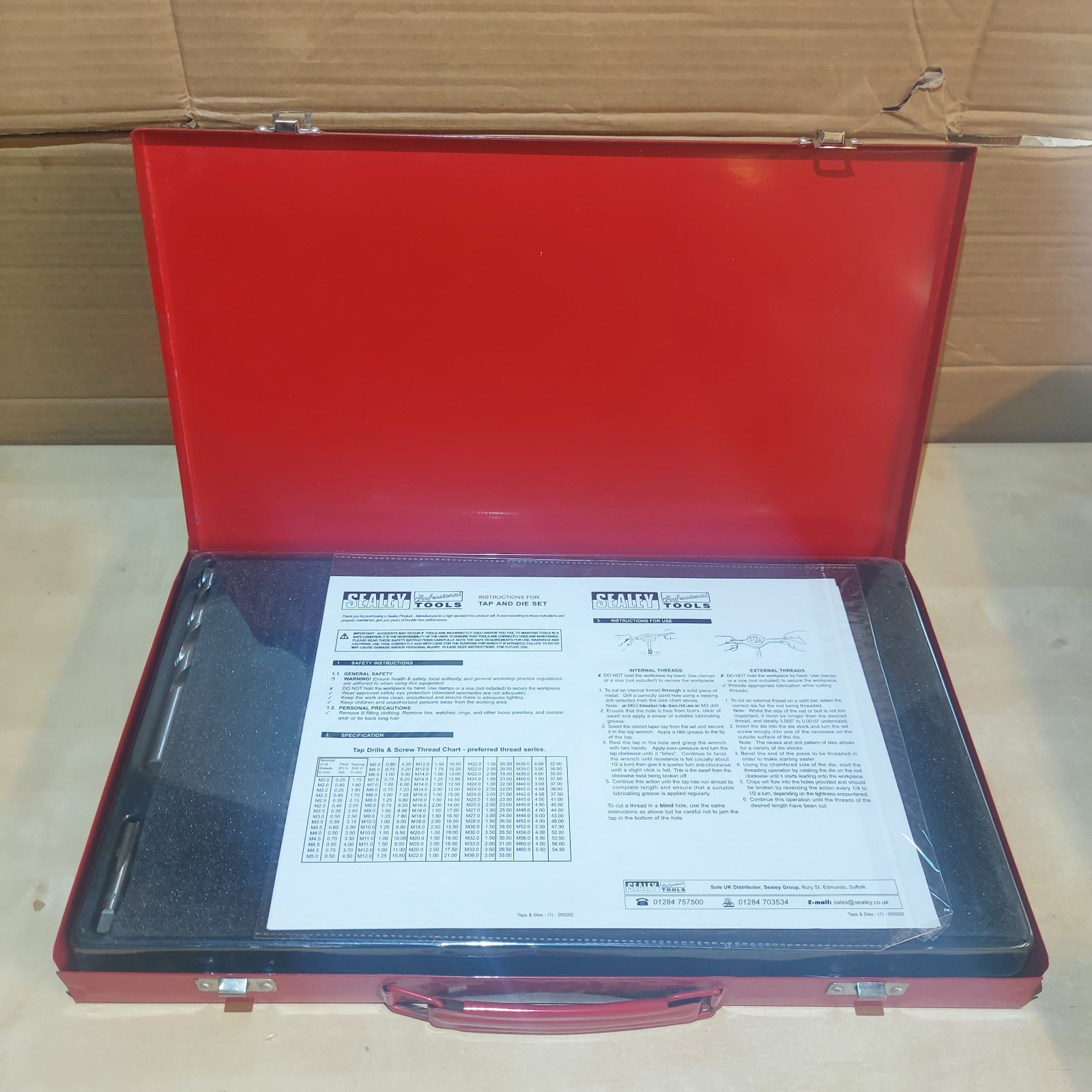 Sealey AK3076 76 Piece Tap & Die Set – Metric Fine & Coarse Metal Case
