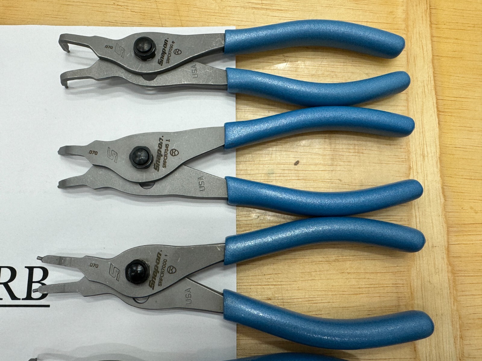 Snap-on Tools USA NEW RARE PEARL BLUE 12PC MASTER Snap Ring Plier Set SRPCR112PB