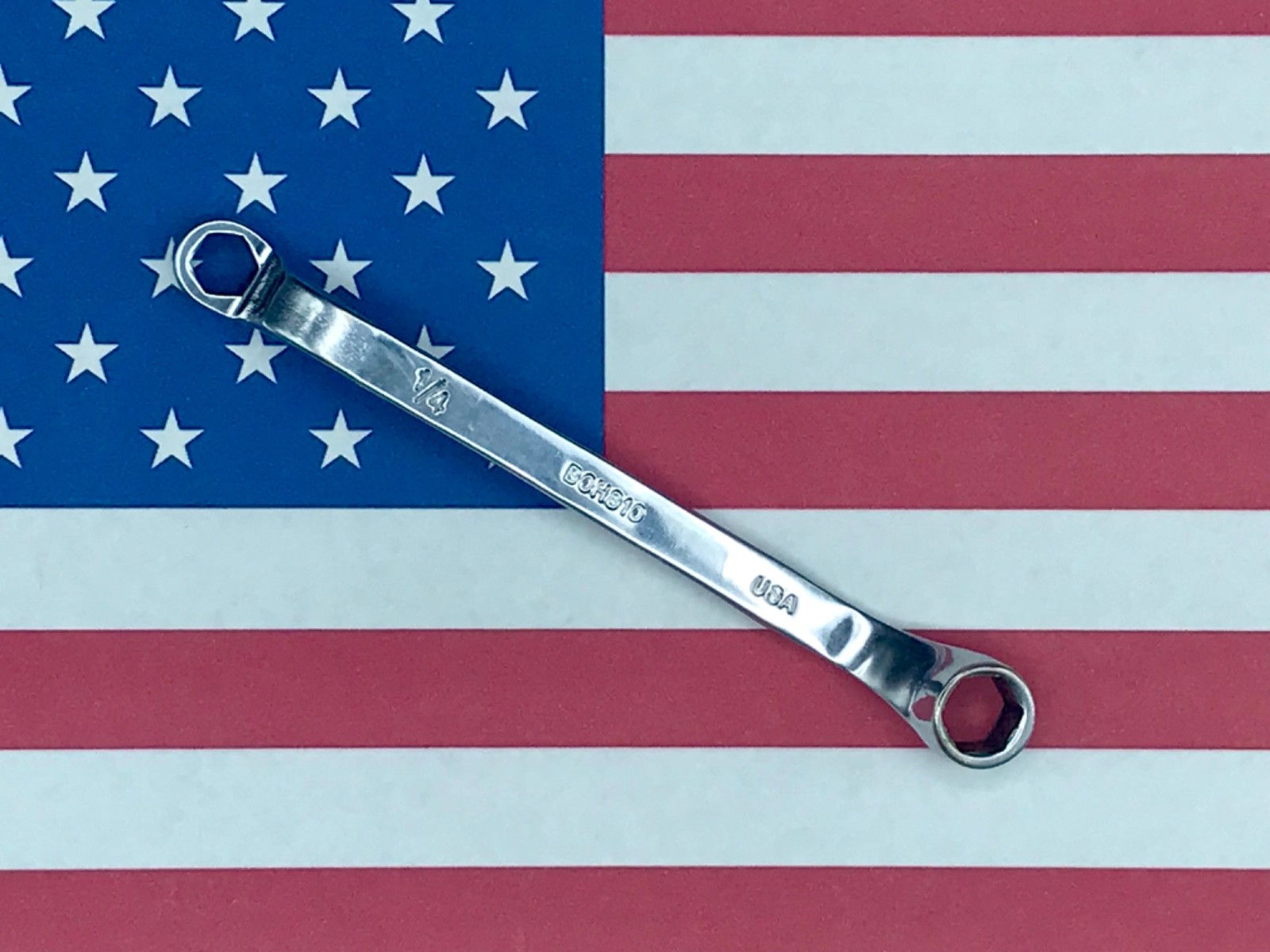 Vintage MAC 1/4” x 5/16” 6 Point Chrome Box End Wrench BOH810 H1 USA 🇺🇸