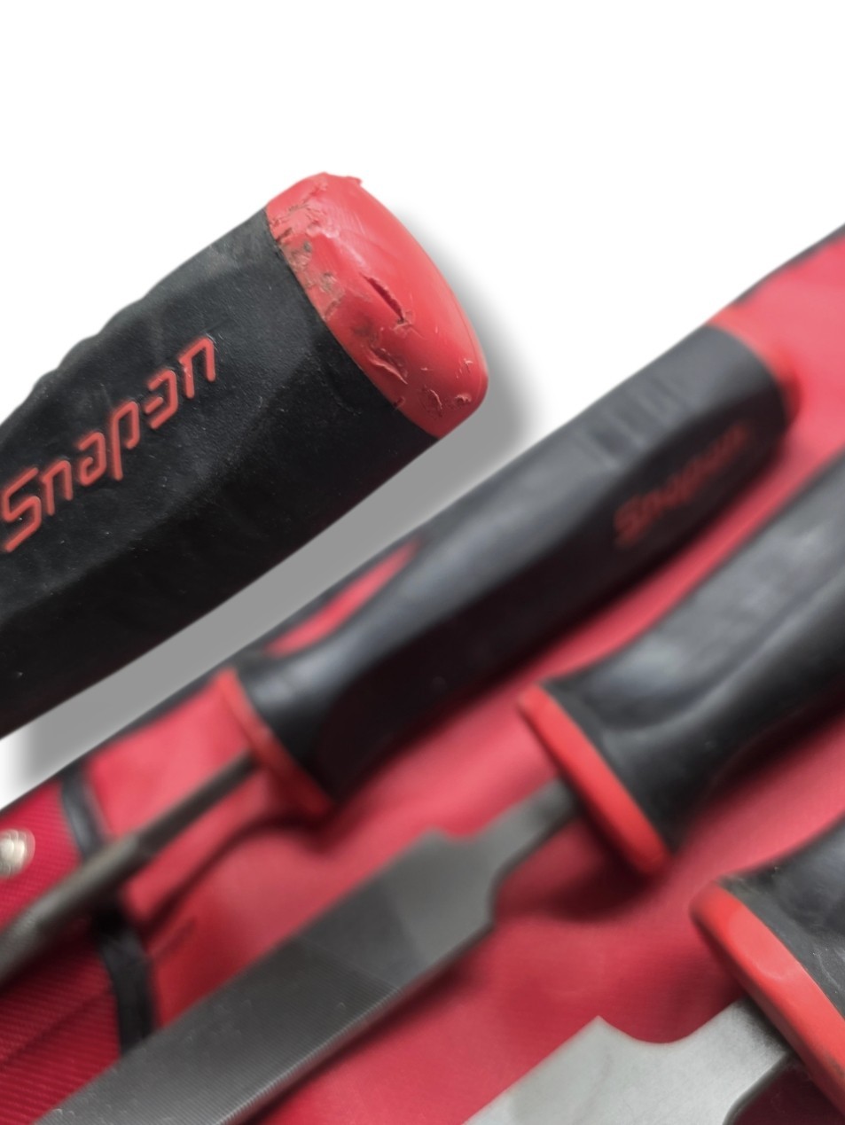 Snap-on 4 Piece Hand File Set in Roll Pouch – Made in Portugal – Pre-Owned