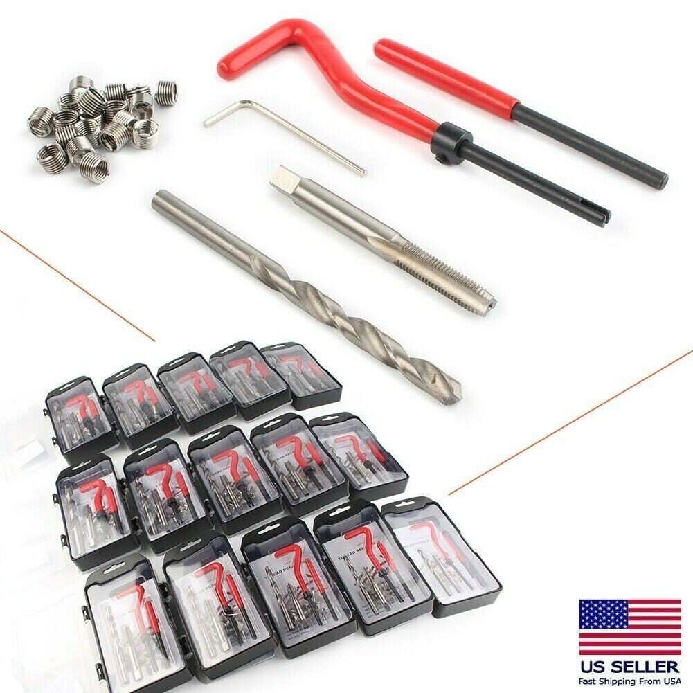 M10 x 1.25 Metric Thread Repair Install Tool Insert Kit M10 Helicoil Coil 15PCS