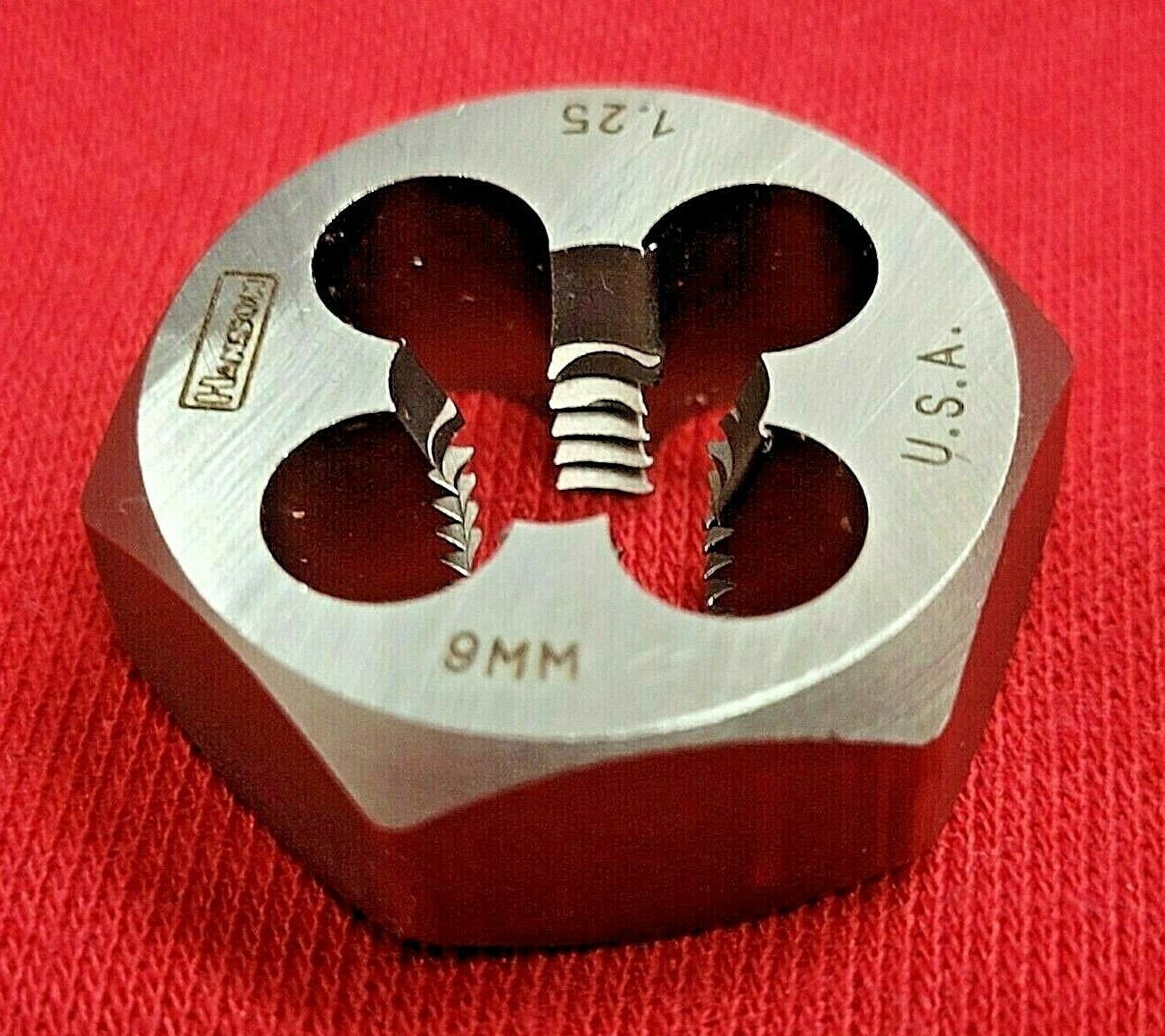 M9 X 1.25 Metric 1″ Hex Die Irwin Hanson 6637 9MM Carbon Steel USA RH Rethread