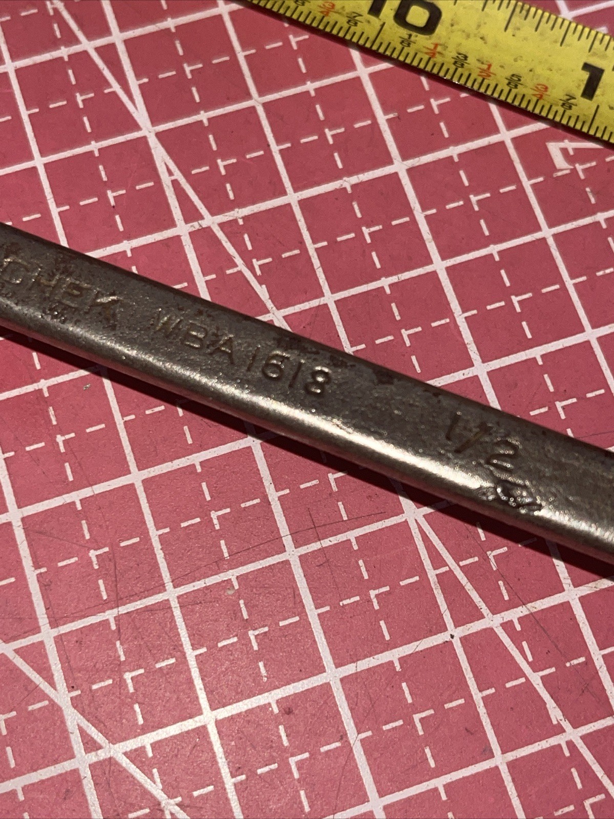 Vintage Vlchek USA WBA1618 1/2 X 9/16 In SAE 12 Point Offset Box End Wrench 1/2”