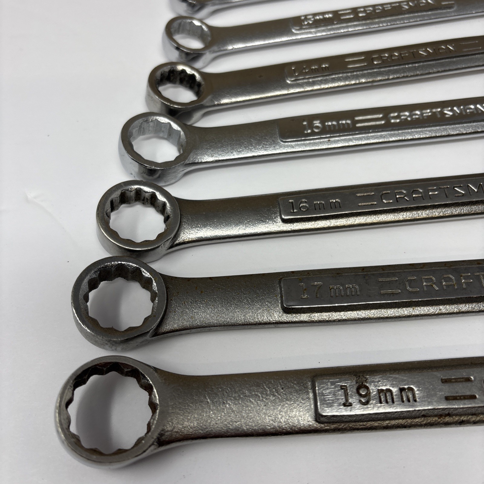 Craftsman Metric 12 pc Combination Wrench Set 7mm–19mm 12PT V^/VV USA No 18mm