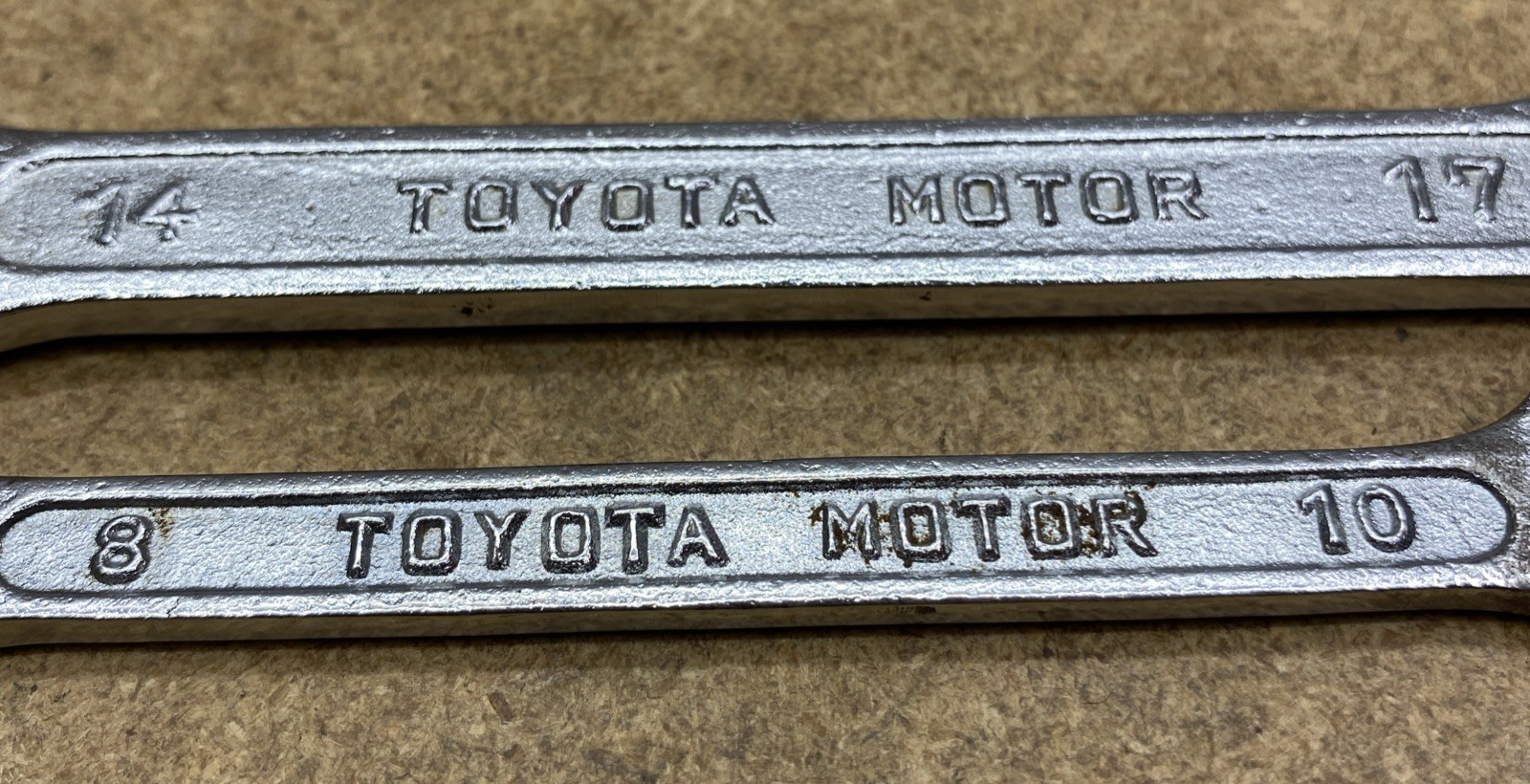 Vintage Toyota Motor Company #60 14mm/17mm and #57 8mm/10mmOpen-Ended Wrenches