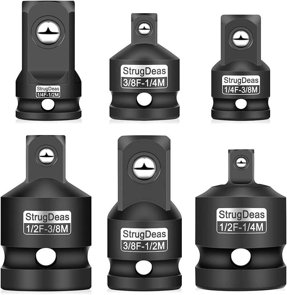 6-Piece Impact Socket Adapter Set in Chrome Vanadium Steel – Durable & Efficient