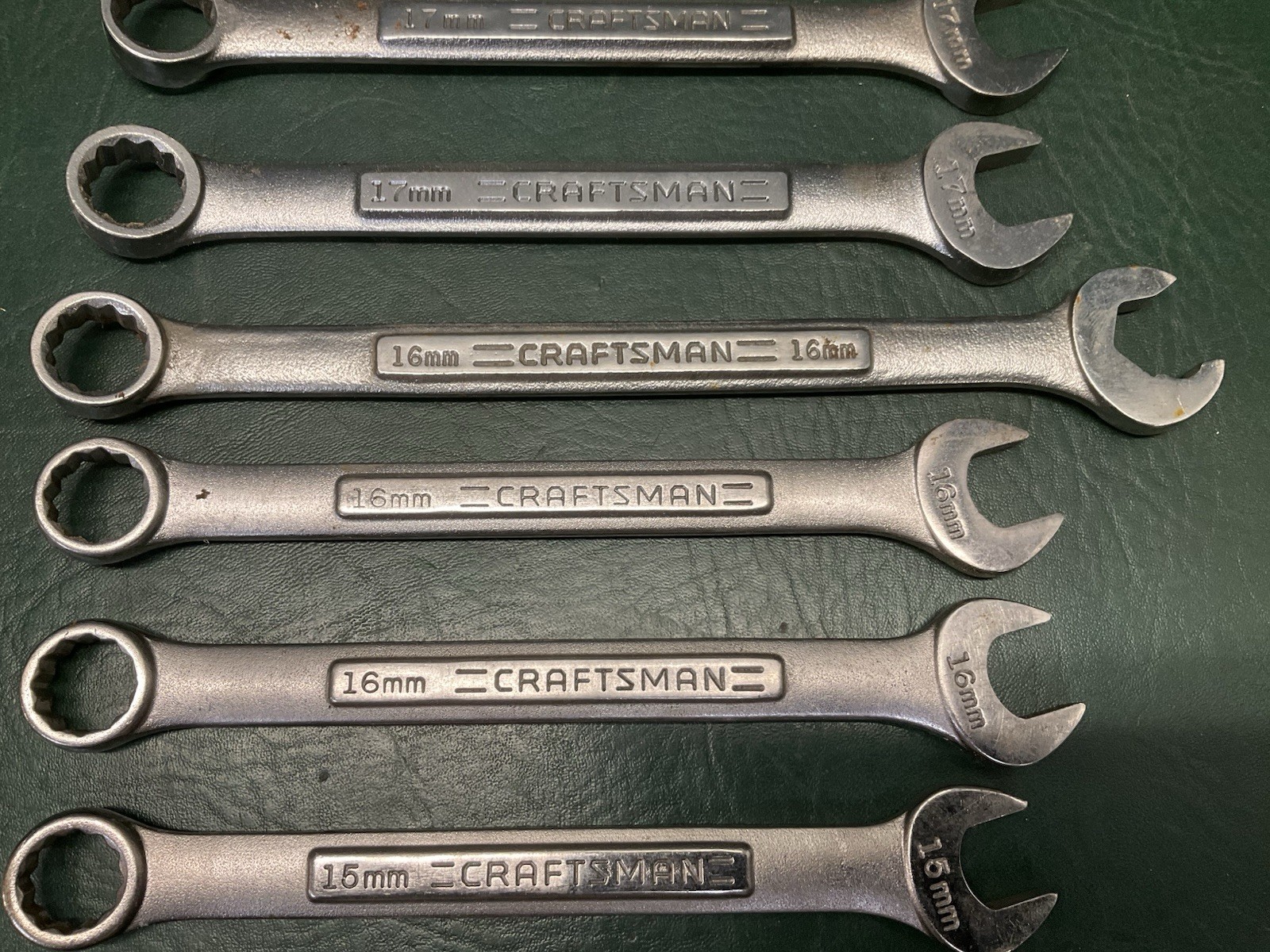 Vtg Craftsman SAE & Metric 12 Point Wrench lot -V- USA 15/16″ – 1/4″ & 18mm-7mm