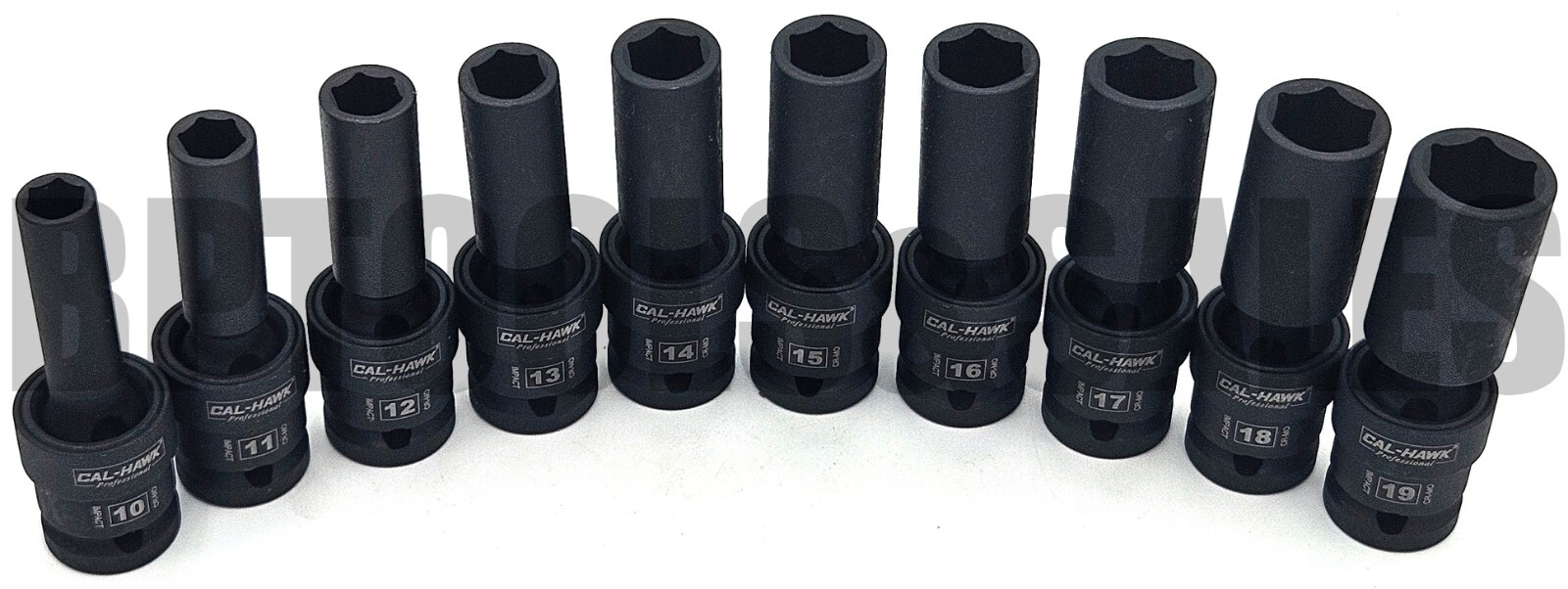 10pc 1/2″ DR. Universal Swivel Deep Impact Socket Set METRIC PRO Radius 10-19mm