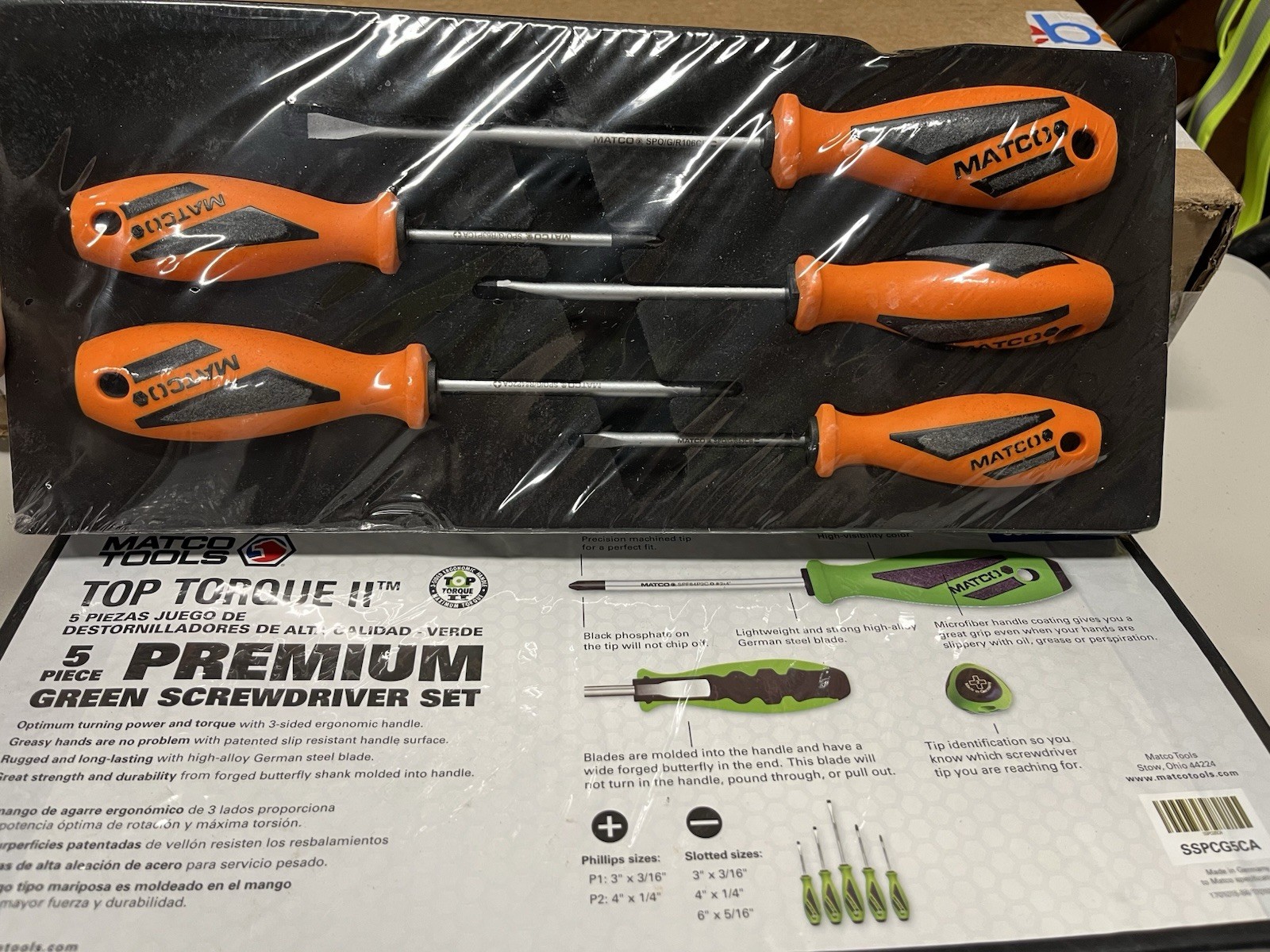 Matco Tools Brand New Screwdriver Sets! Green & Orange Set!