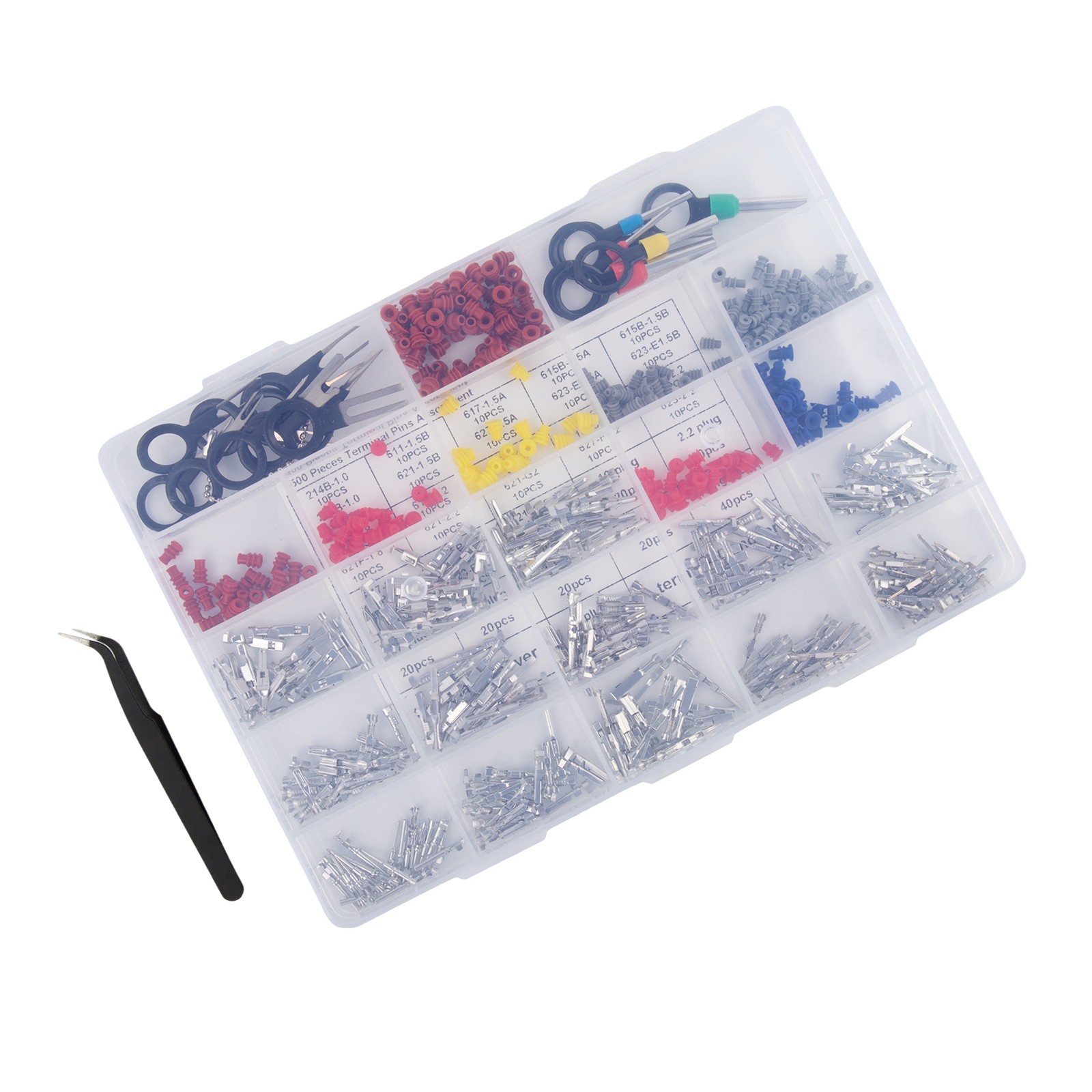 Electrical Connector Pins Kit 500Pcs with Multiple Sizes for Applications