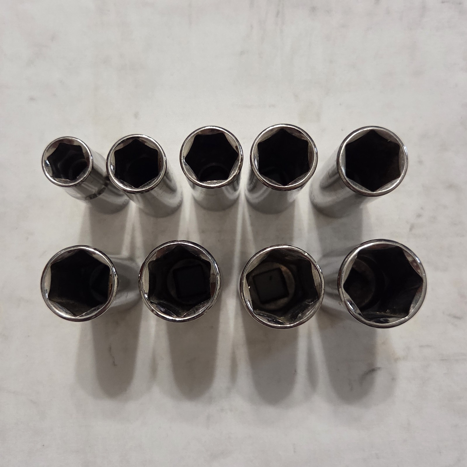 Craftsman -G- Metric 9pc 10mm – 19mm 6 Pt Deep Socket Set 3/8″ Dr. 934443 – USA