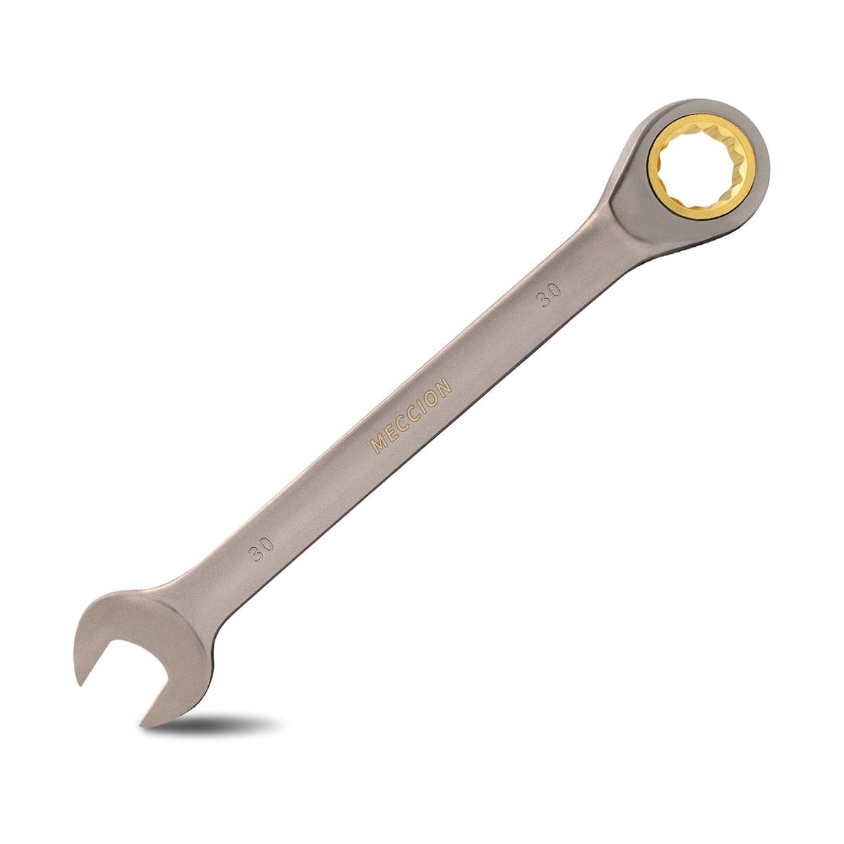 30mm Metric Open End Ratcheting Wrench – Industrial Gear Spanner, Grey Nickel Fi