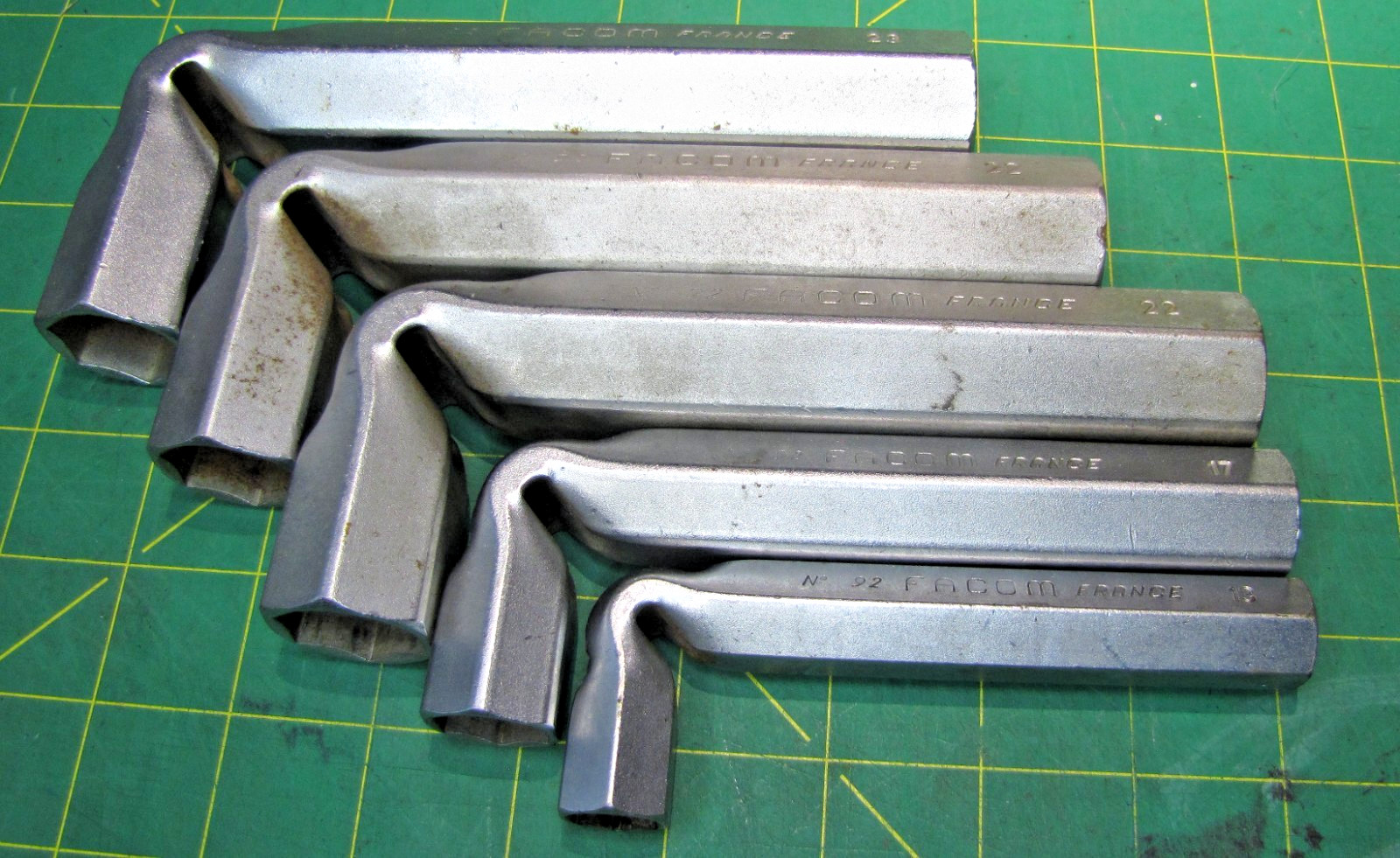 Facom No92, FIVE WRENCH SET 23MM,22X2MM,17MM &13MM