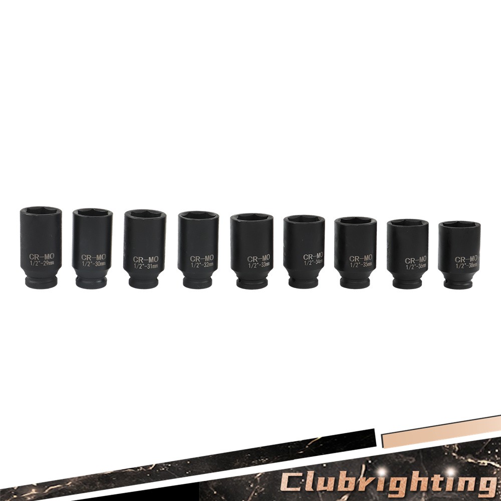 1/2″ Drive Deep Impact Socket Set – Metric Axle Hub Nut Sockets 29-38mm 9Pcs