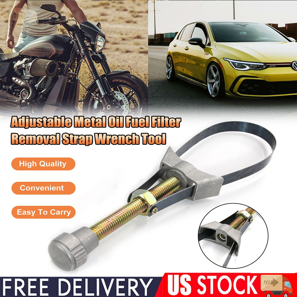 Auto Car Diameter Adjustable Oil Filter Removal Strap Wrench Tool 60mm To 120mm-
