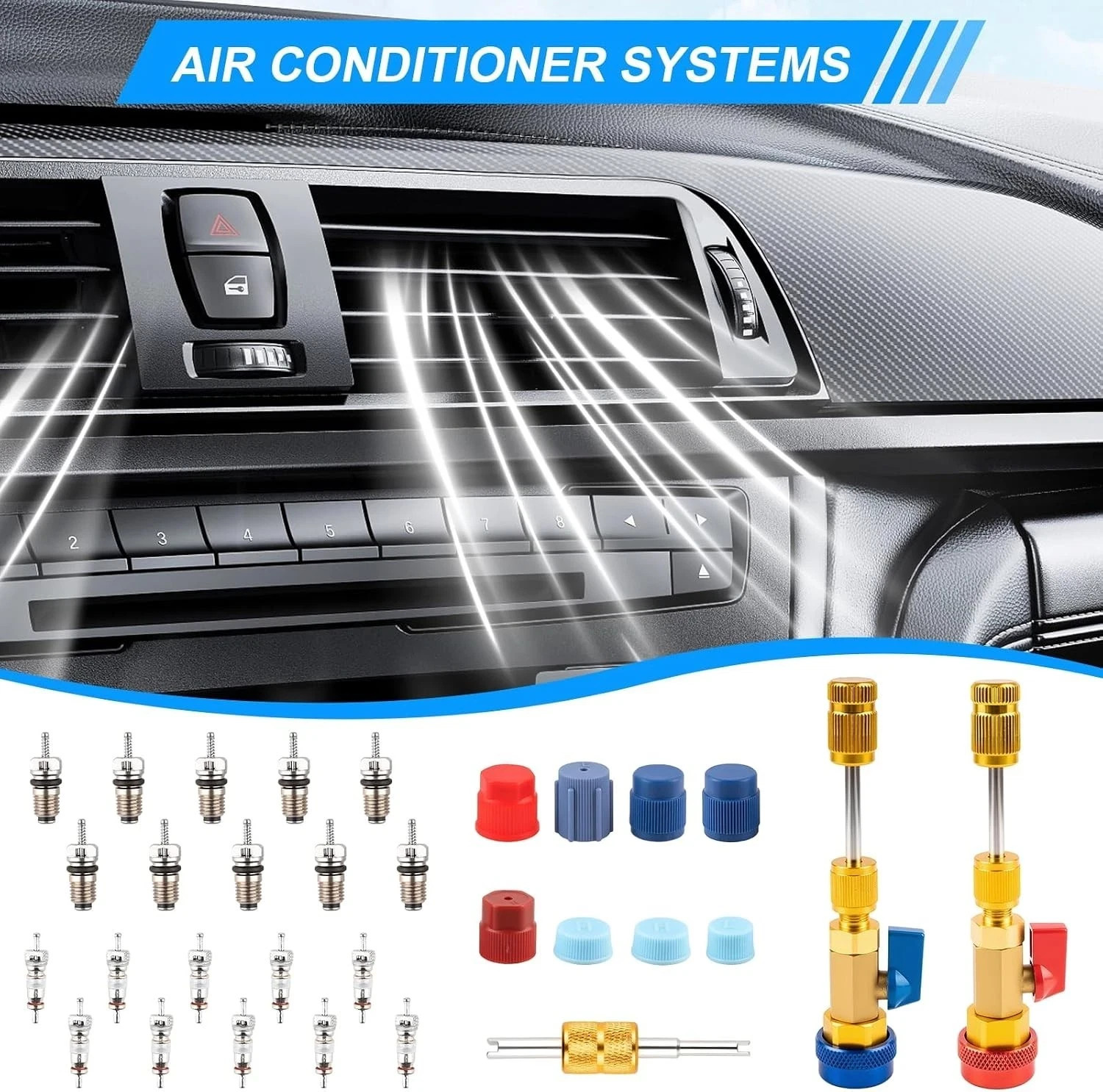 A/C Air Conditioning R134A Valve Core High Low Pressure Remover Installer Tool