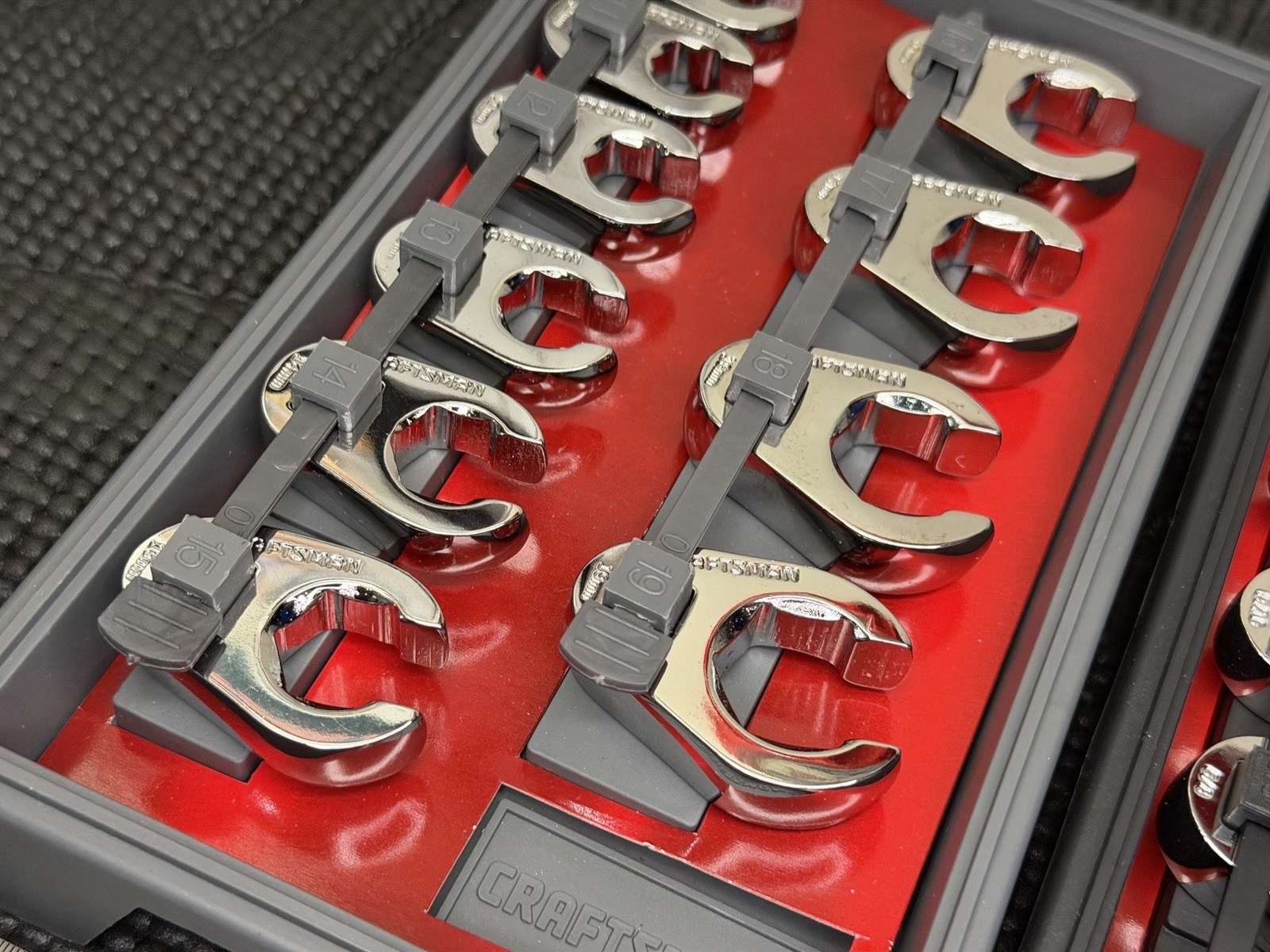 NOS Craftsman 20PC ⅜» Drive Metric/SAE Flare Nut Crowfoot Wrench Set – 42048