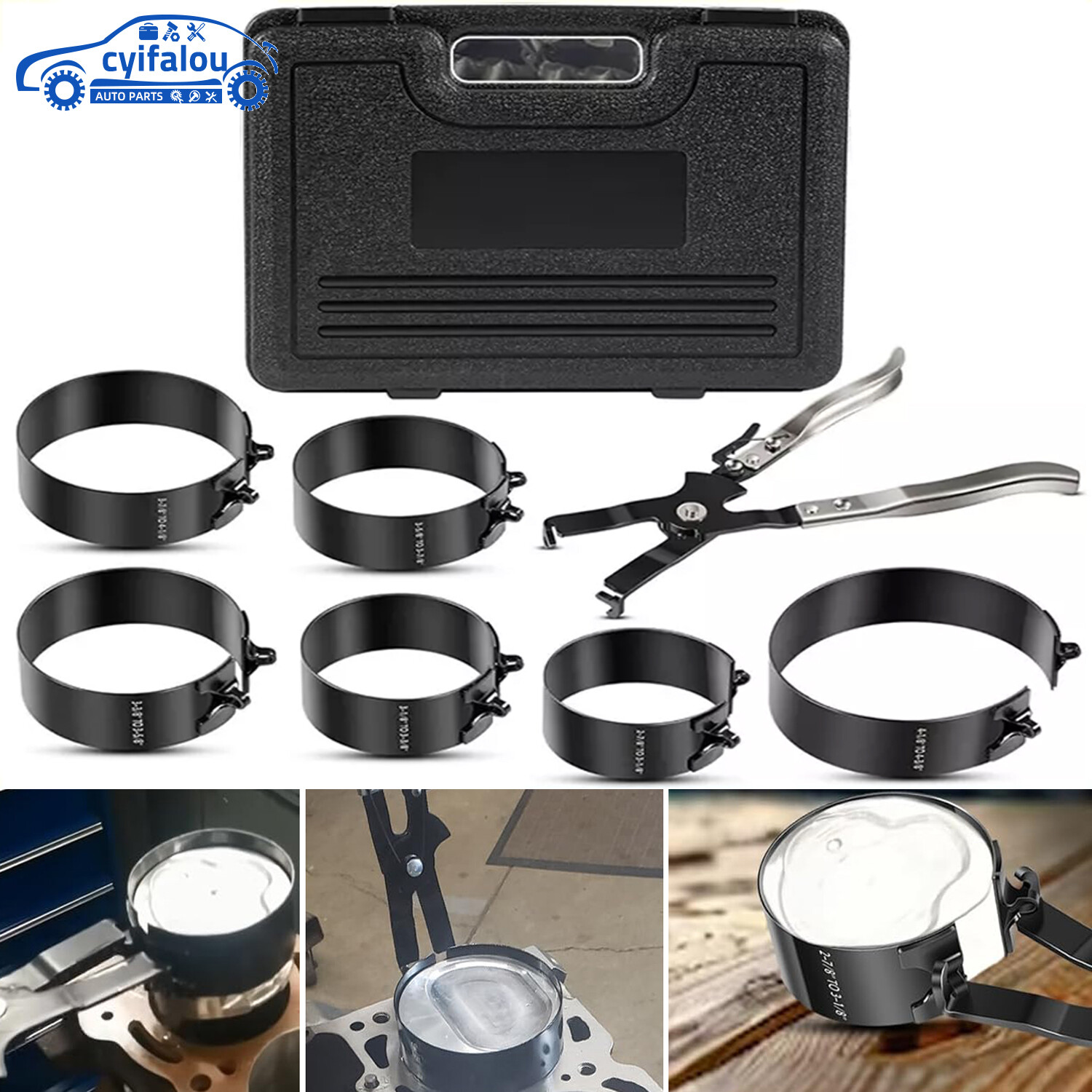 Piston Ring Compressor Tool Set 940387 Used for Car Engine,Vehicle Maintenance