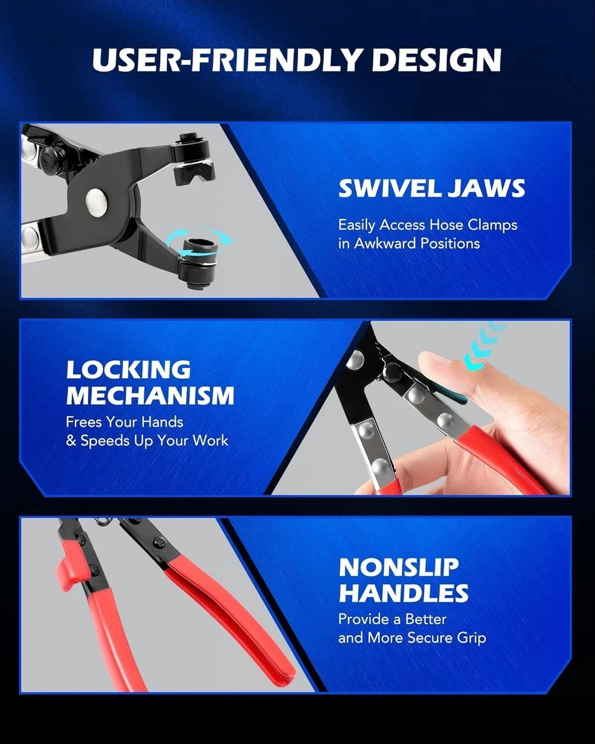Versatile Hose Clamp Pliers – Universal Fit, Carbon Steel, Ergonomic Grip