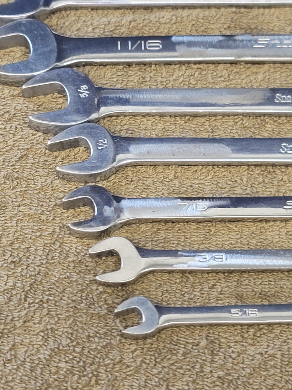 Snap on OEX Combination Wrench Set Sae 13/16 3/4 11/16 5/8 1/2 7/16 3/8 5/16″