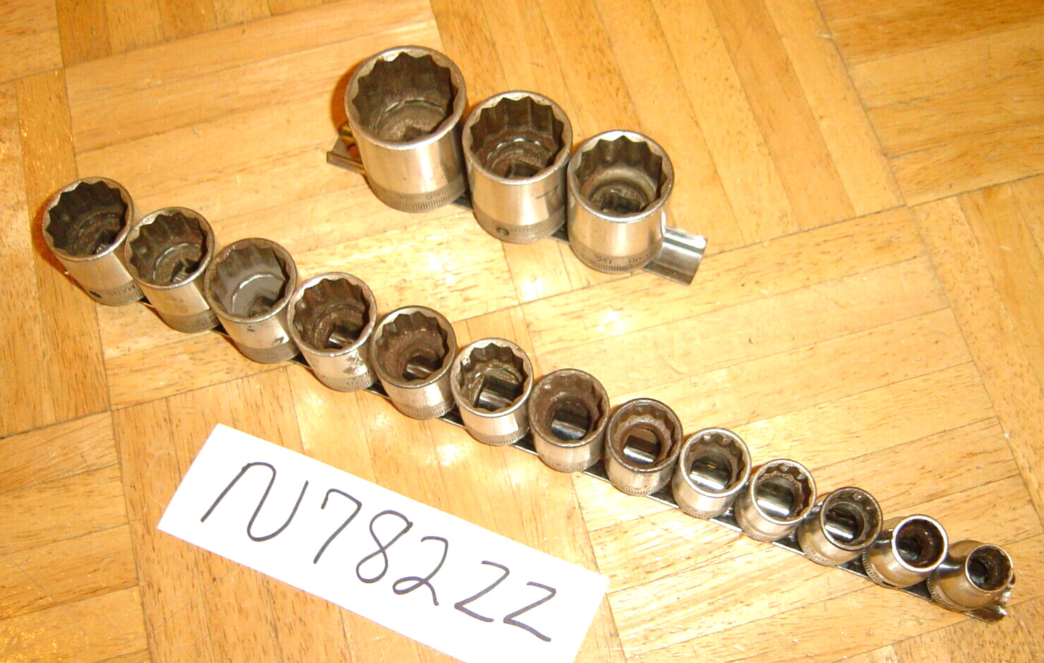 SNAP-ON TOOLS 16 PIECE 1/2 DRIVE SAE. SHORT SOCKET SET 7/16-1-1/4 1947 DATE CODE