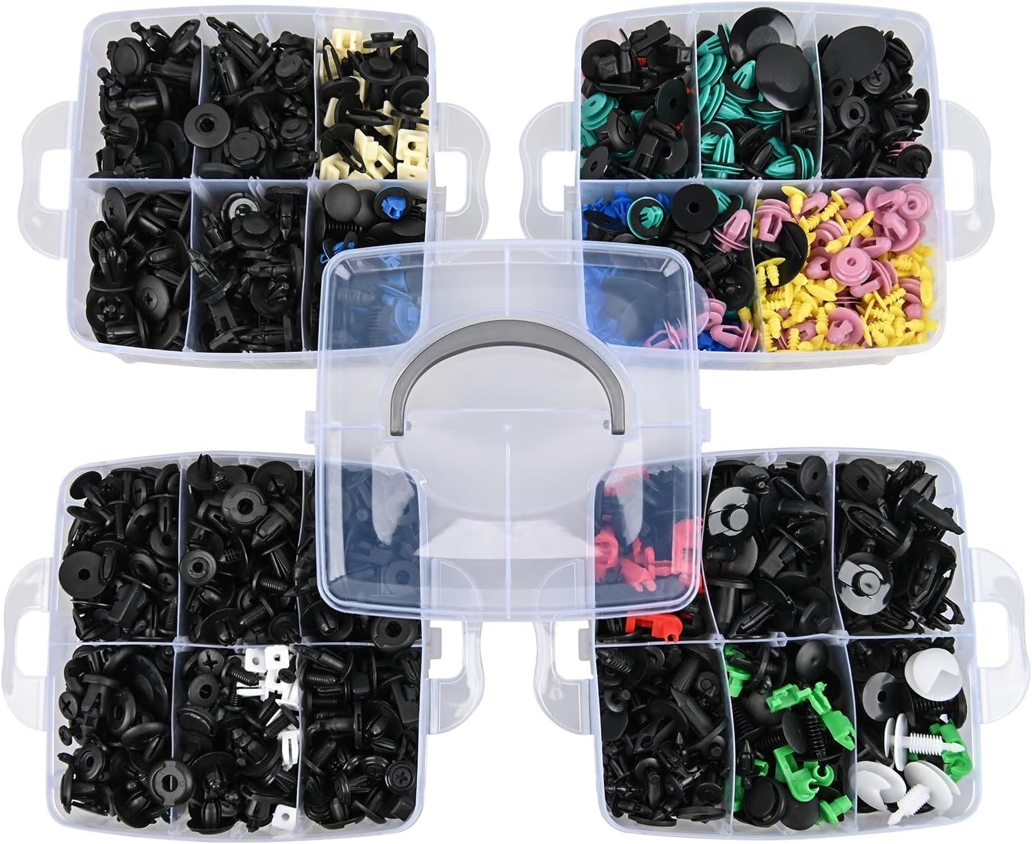 1115PCS Car Retainer Clips Auto Fasteners Push Trim Clips Pin Rivet Bumper Kit