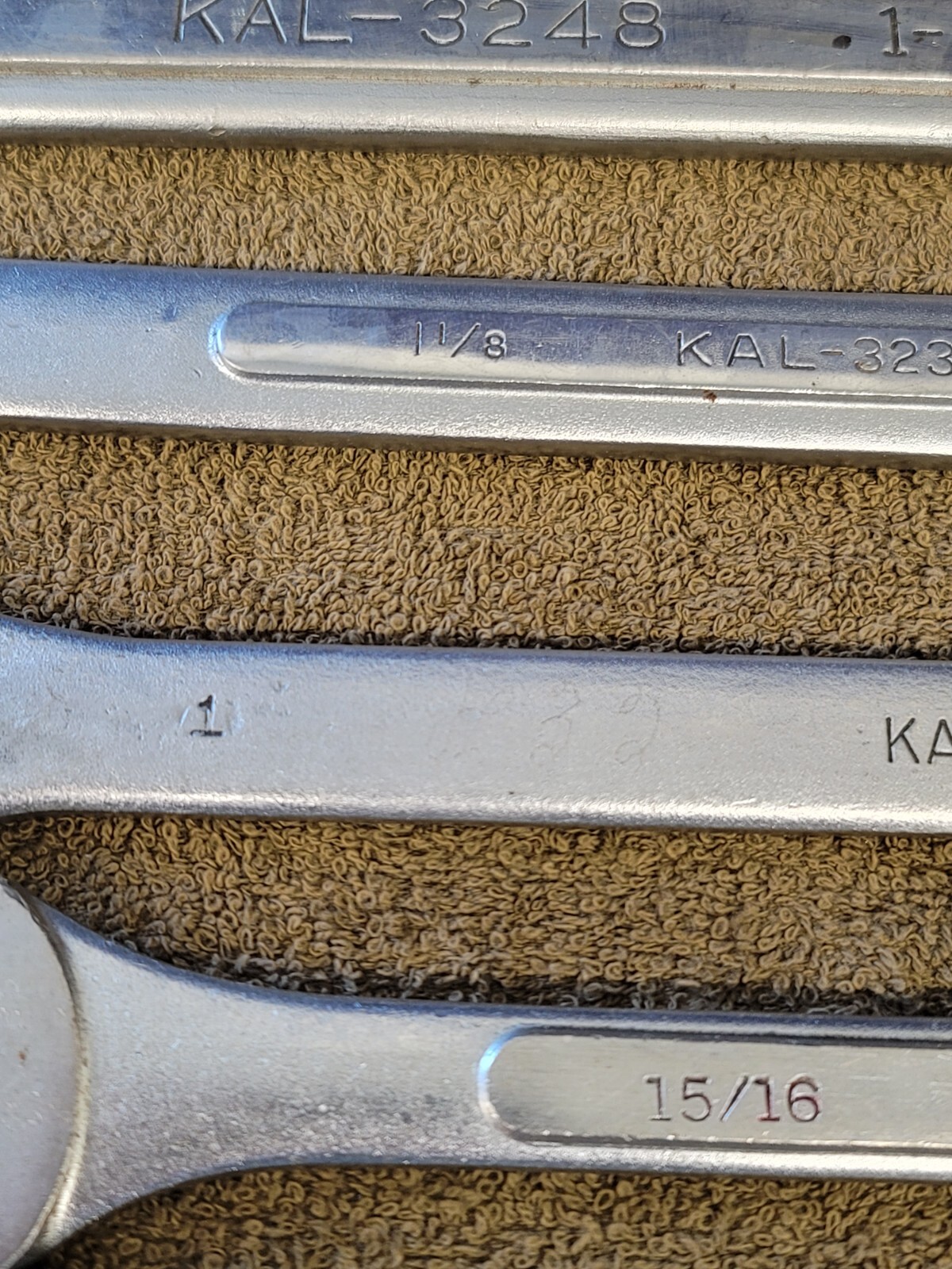 16 KAL Sae Combination Wrench Set 1-1/2 1-1/8 1″ 15/16 7/8 3/4 11/16 5/8 1/2 USA