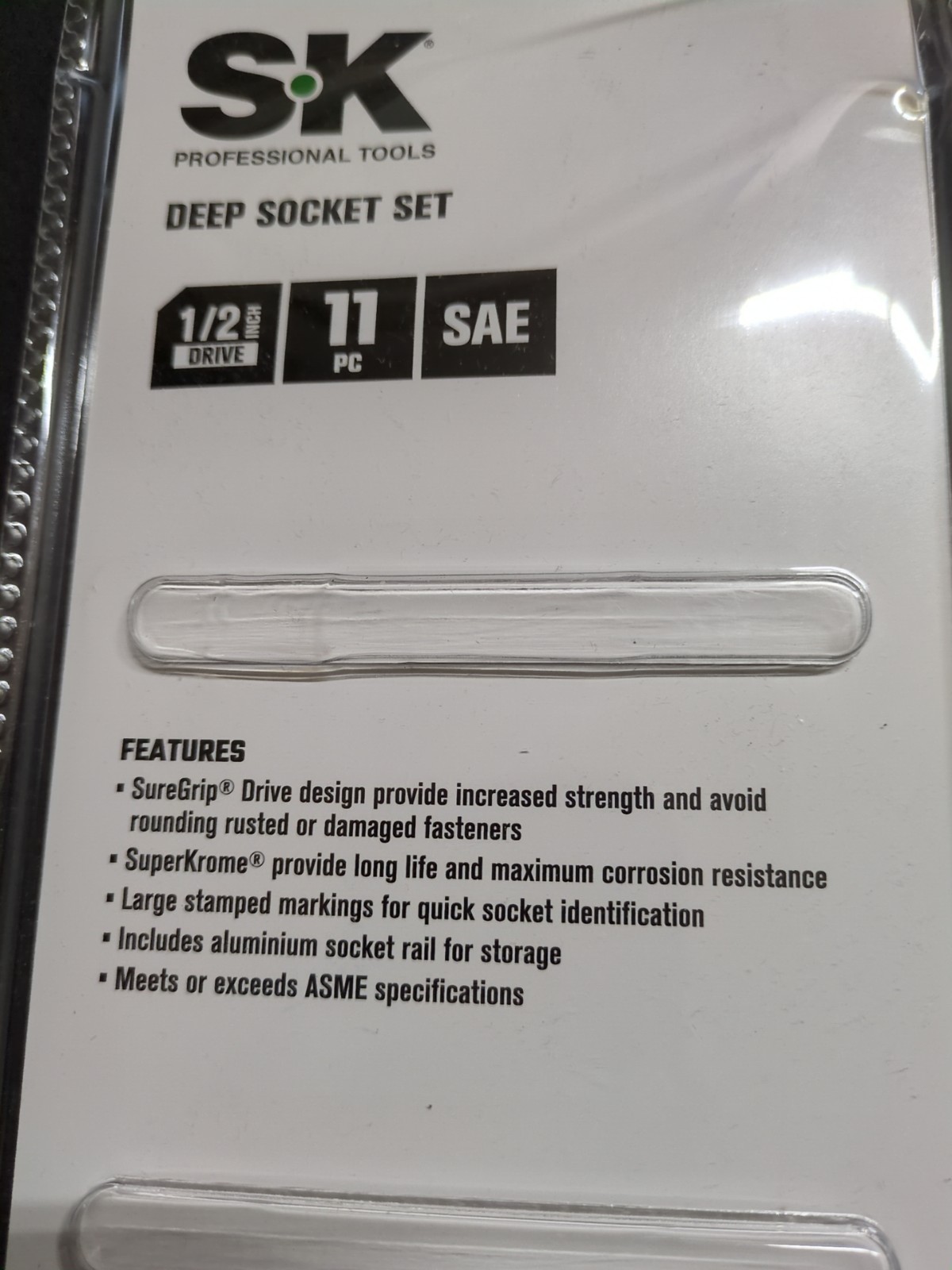 SK 1/2″ Drive 11 Piece SAE Deep Socket Set SK Professional LIFETIME WARRANTY