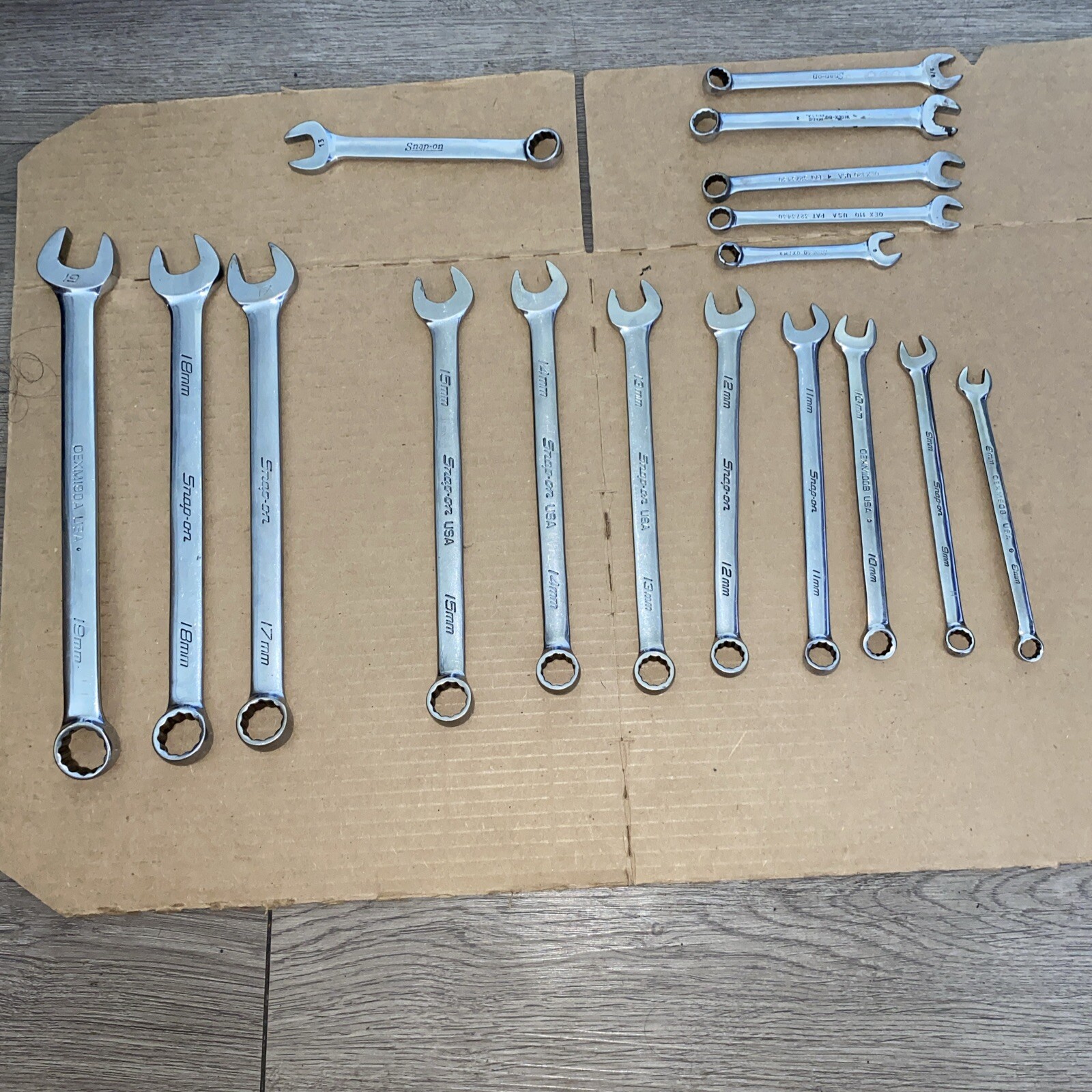 17 Snap On Combination Wrenches 8MM-15MM, 17MM-19MM & 6 Other Wrenches