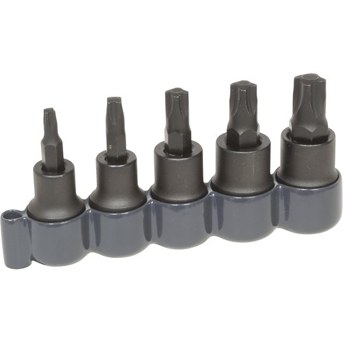 Lisle 82400 Mortorq Bit Set, Alloy Steel Sockets, 3/8″ Square Drive, 5 Piece Set