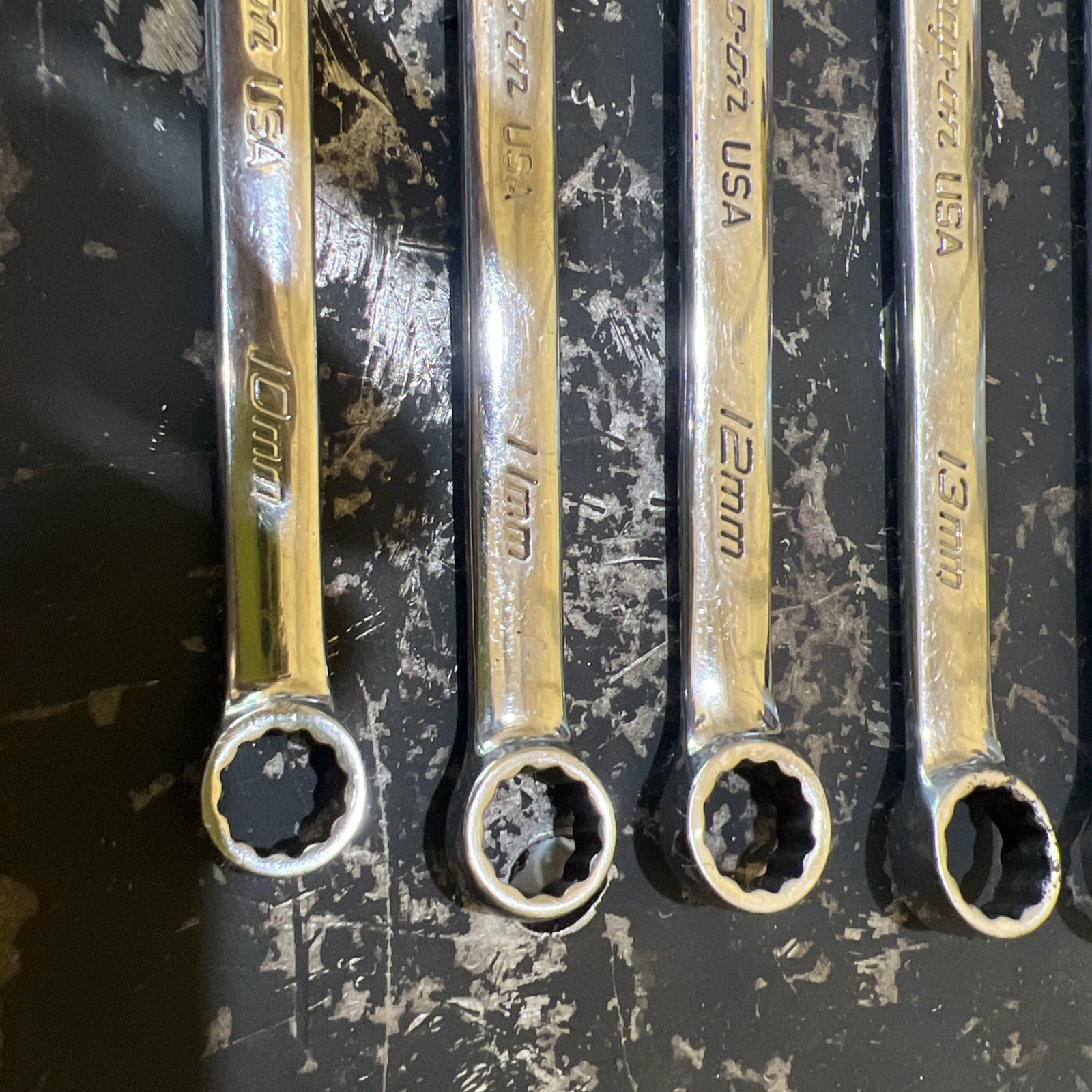 Snap-on 10pc 12pt Metric Flank Drive Plus Combination Wrench Set SOEXM710