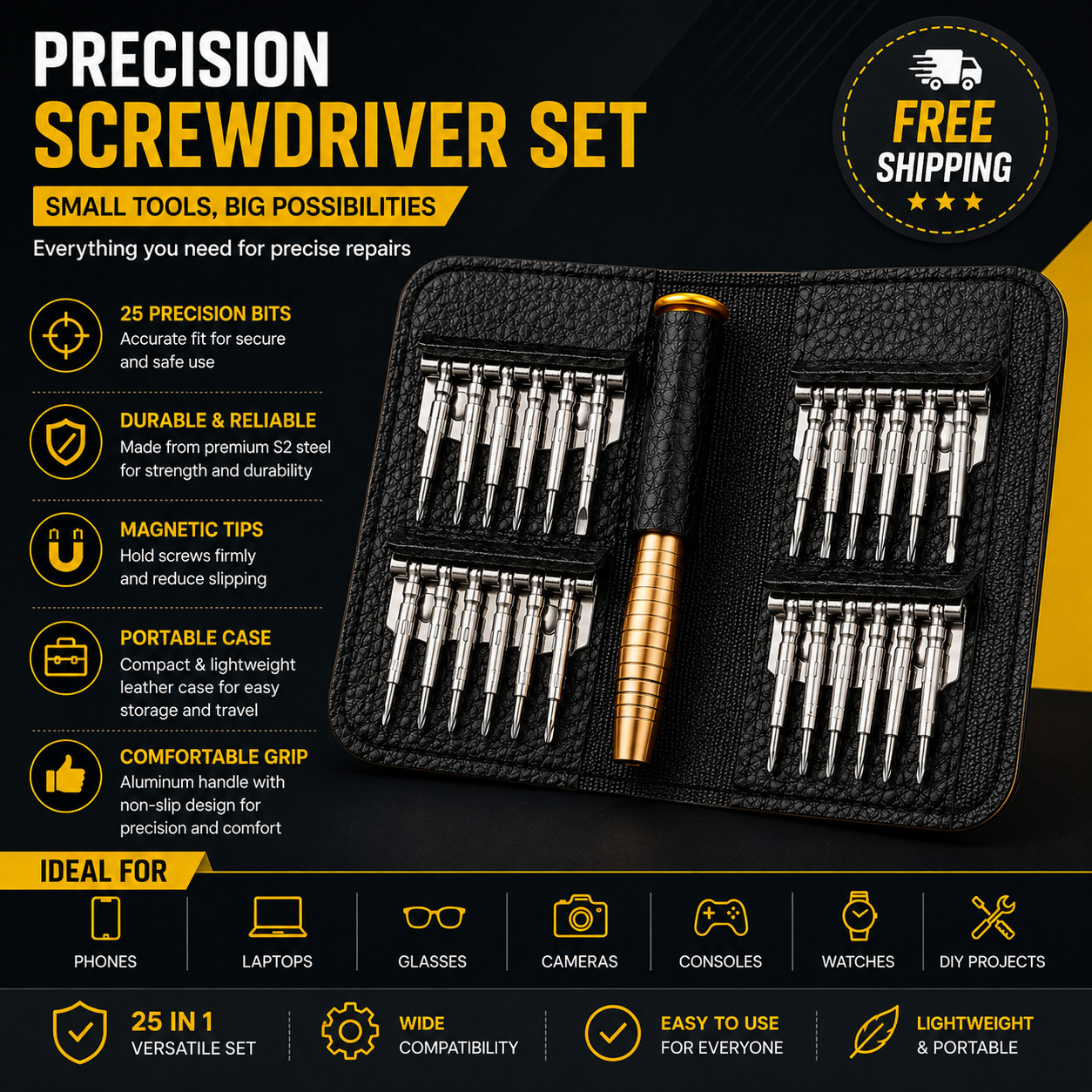 25 In 1 Magnetic Screwdriver Set Torx Repair Tool Kit for Phones