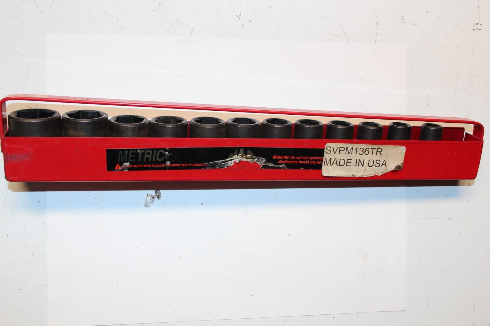 MAC TOOLS SVPM136TR 1/2″ Drive Metric Impact Socket Set – 6-PT. 11 PCS YT12Y USA