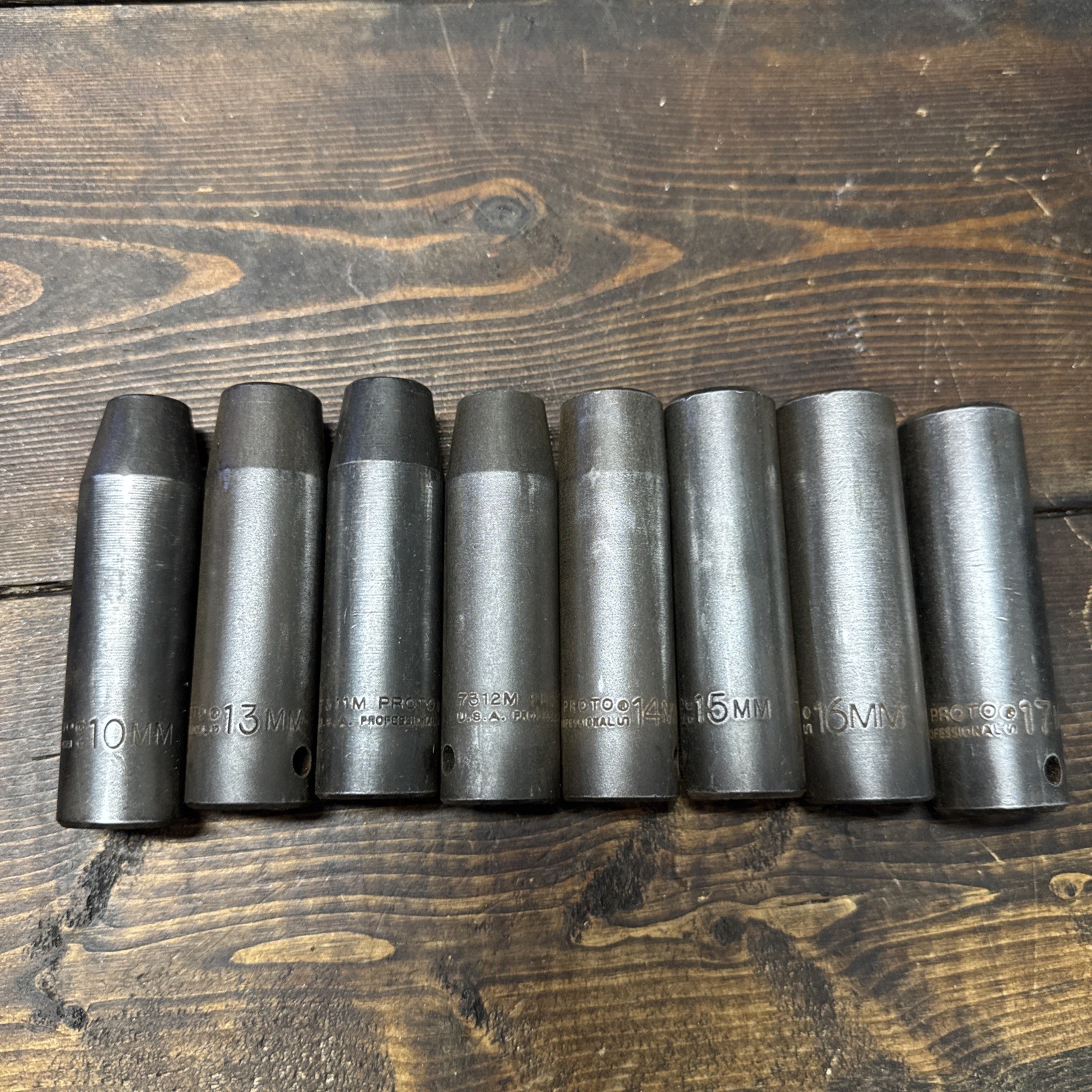 Proto Professional Deep Impact Socket 1/2 Drive Set 10mm-17mm Used