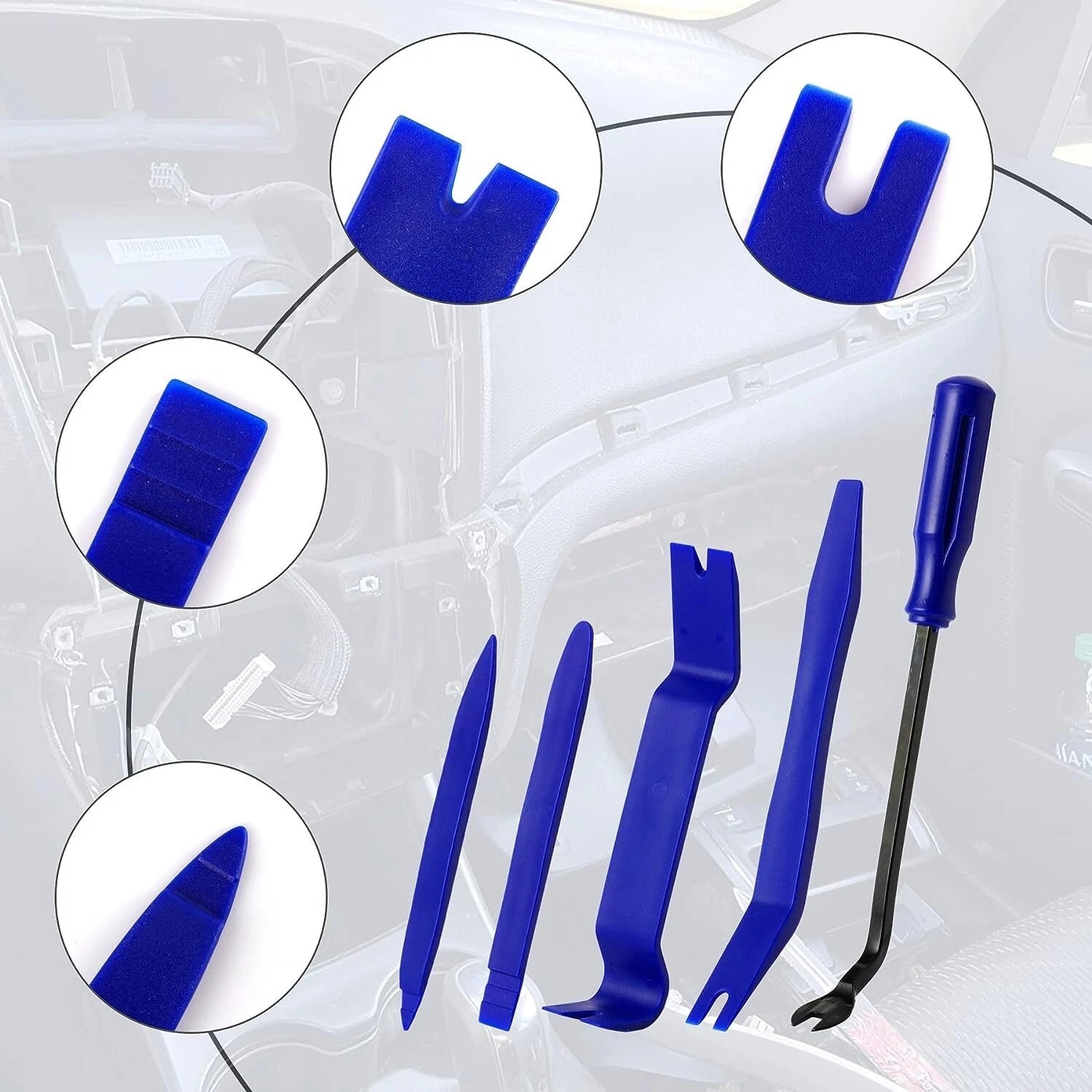 5 Pcs Car Trim Removal Kit, Door Panel Dashboard Plastic Pry Tools Set