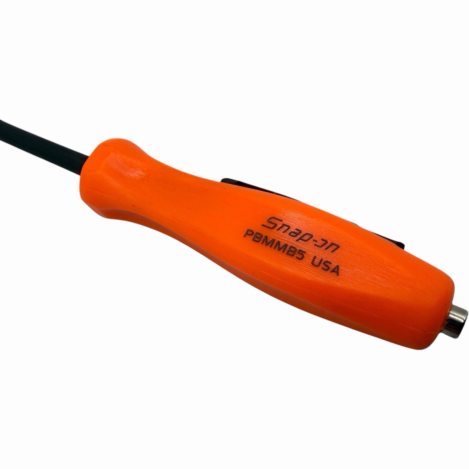 Snap On Tools Mini Magnetic Pocket Pry Bar Orange 5 inch Bent 45 Degree