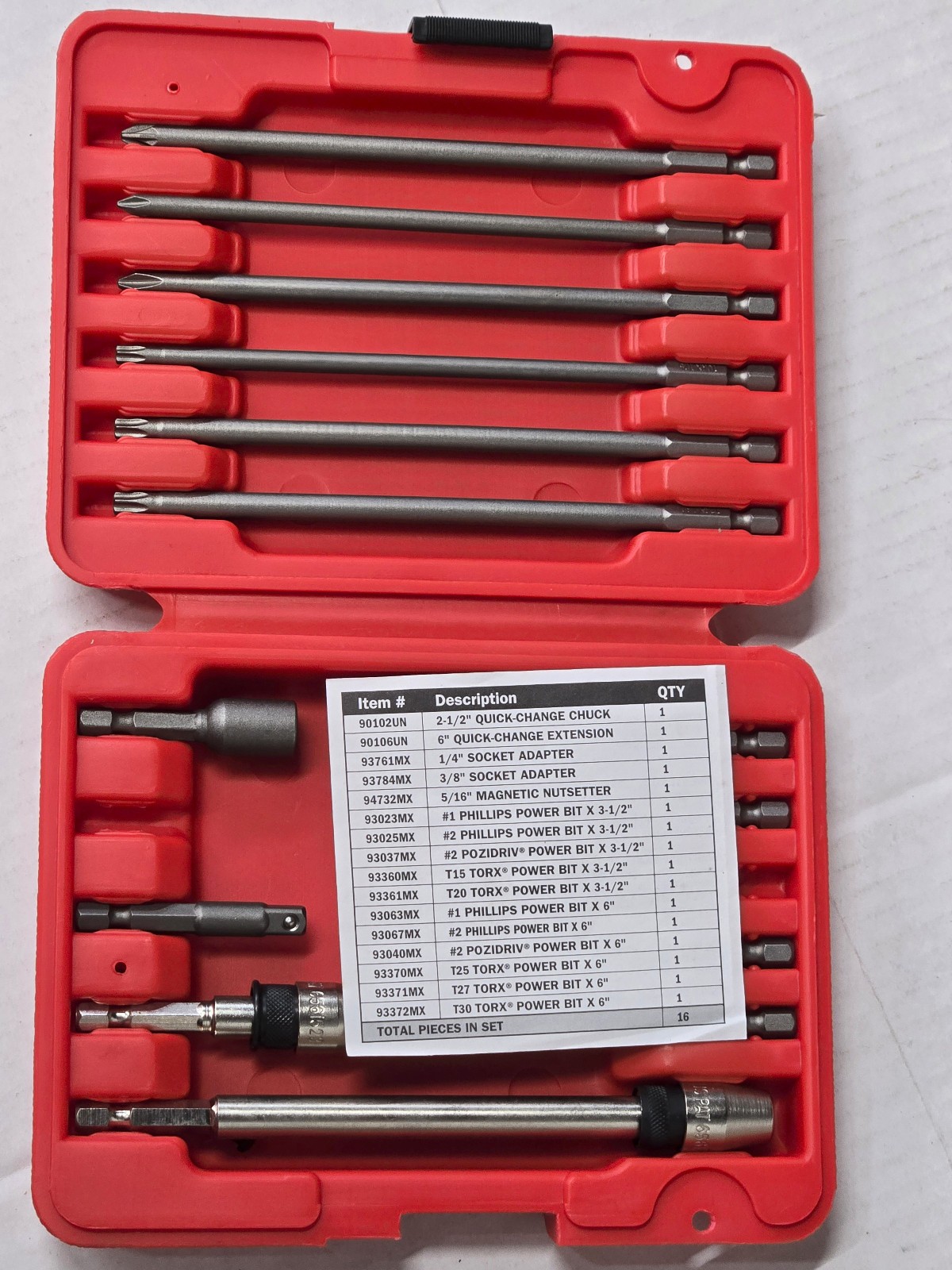 IRWIN 16pc quick change bit set (Matco Tools part # MQC16B)