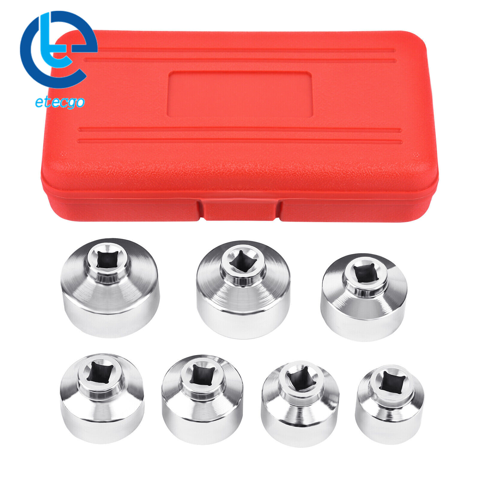 7Pcs Socket Set Tool Kit w/ Box Paper Cartridge Housing Oil Filter Cap Wrench
