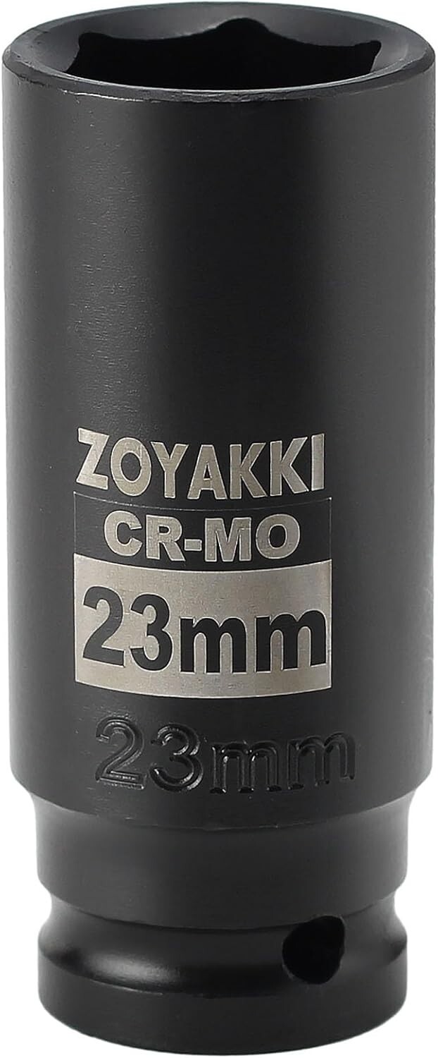 Efficient 1/2″ Drive 23mm Impact Socket with Laser Etched Marking for Precision