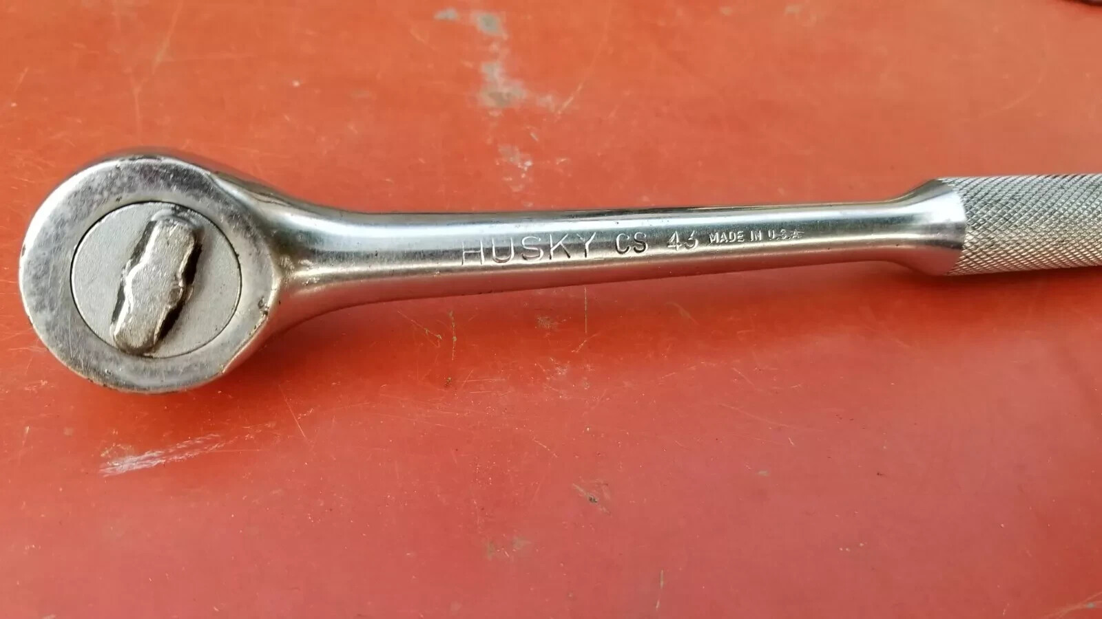 Vintage Husky Set CS43 Ratchet + CS70 Breaker T Bar USA 9″ Long Sliding Head VG