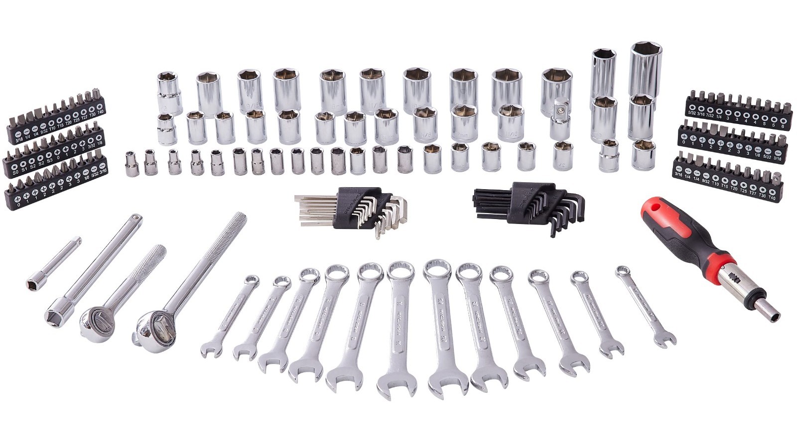 161-Piece Mechanics Tool Set | SAE & Metric Sockets, Premium Alloy Steel, Auto R
