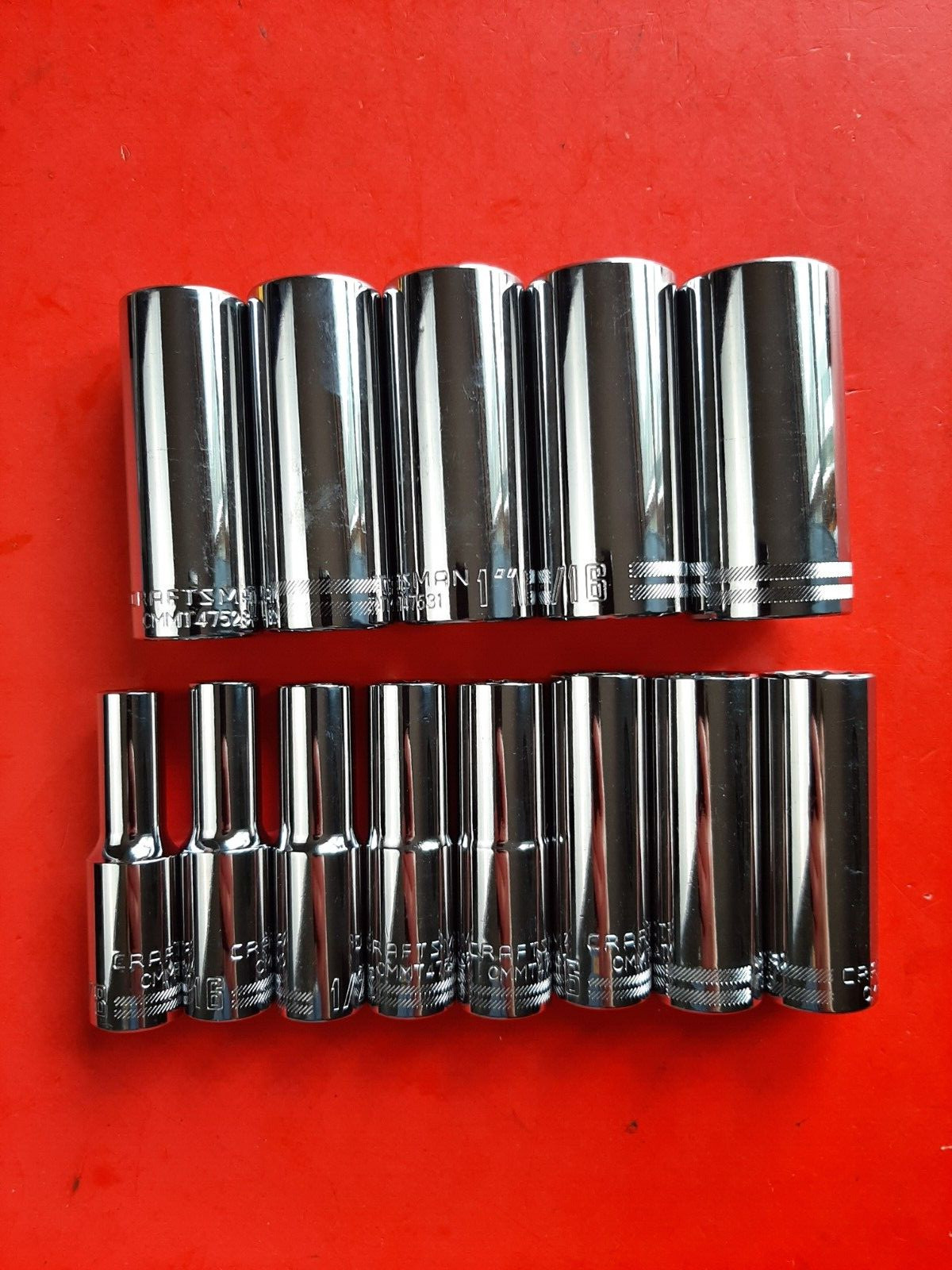 New Craftsman 13 Piece 1/2″ Drive Deep SAE 12 Point Socket Set 3/8 to 1-1/8″