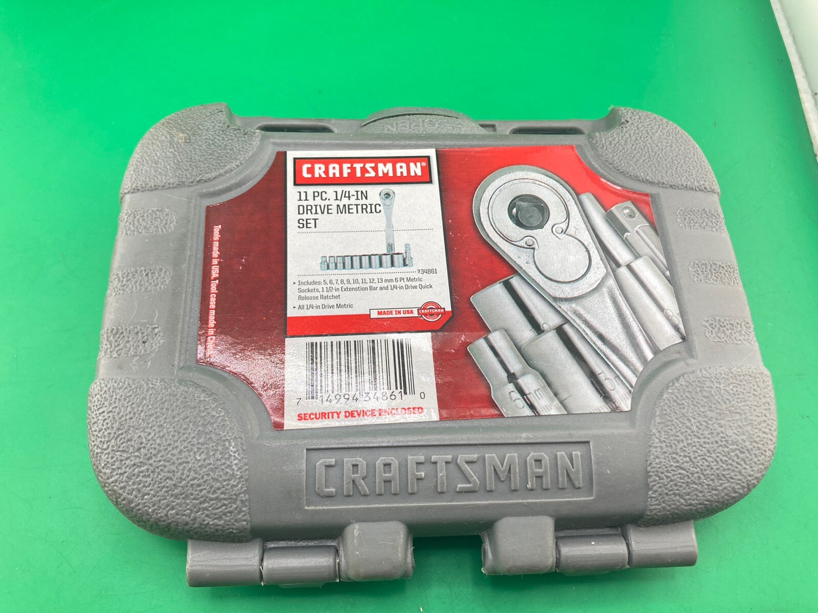 Craftsman USA NEW 11Pc. 1/4” Metric 5mm-13mm 6Pt. Socket Ratchet Set 34861 (NOS)