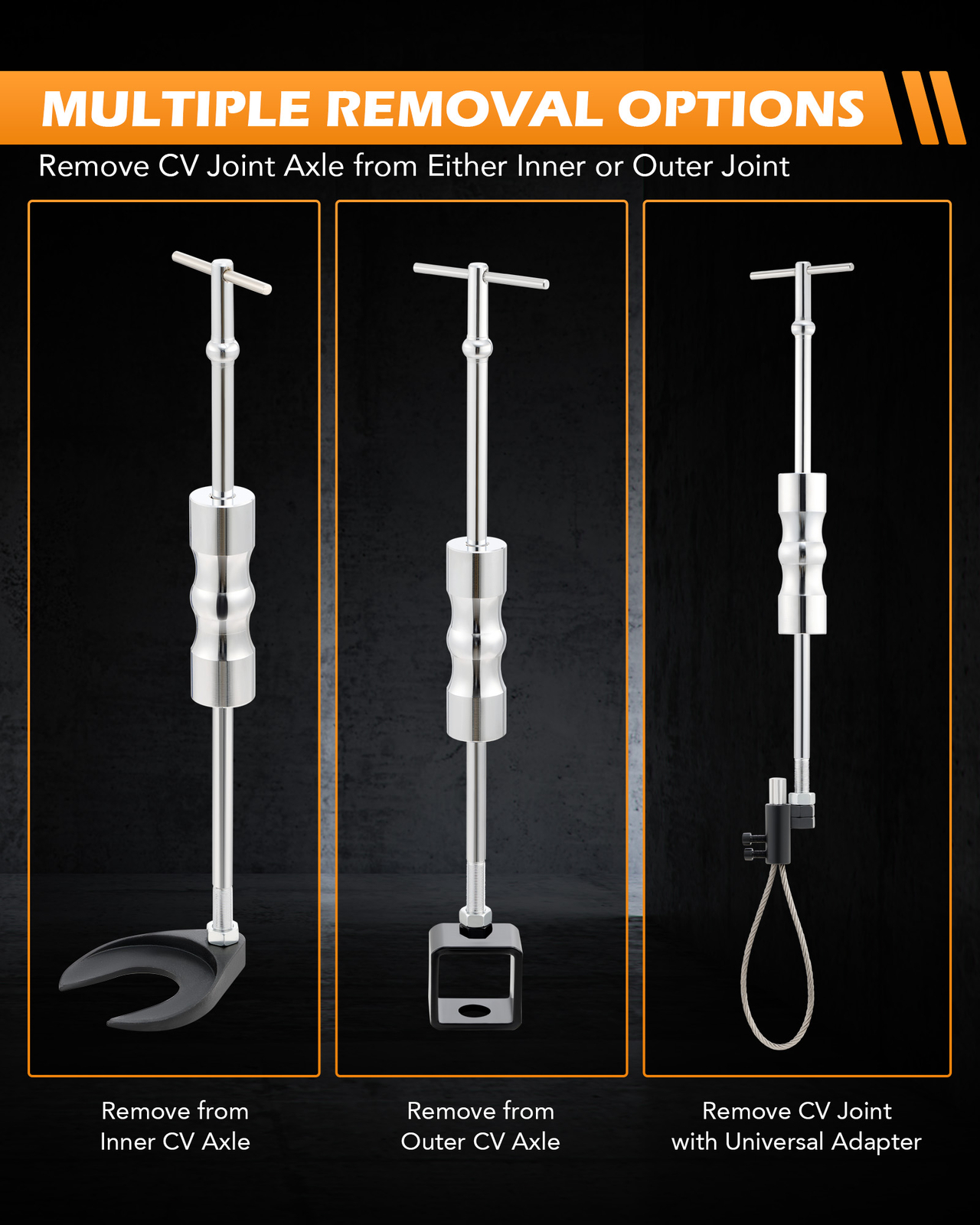 Inner CV Joint Puller Slide Hammer Wheel Drive Axle Half Shaft Removal Tool Kit
