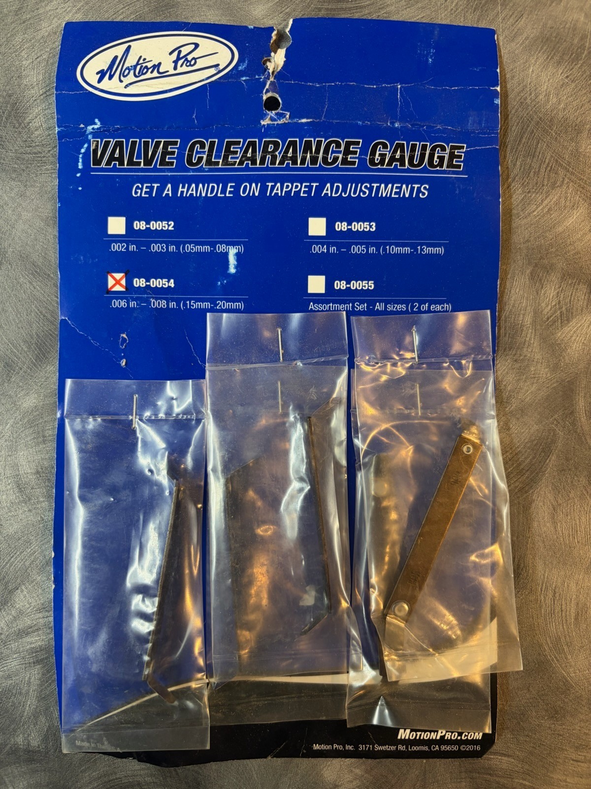 MOTION PRO VALVE CLEARANCE GAUGE, FEELER GAUGE, 0.006in-0.008in, 0.15mm-0.20mm