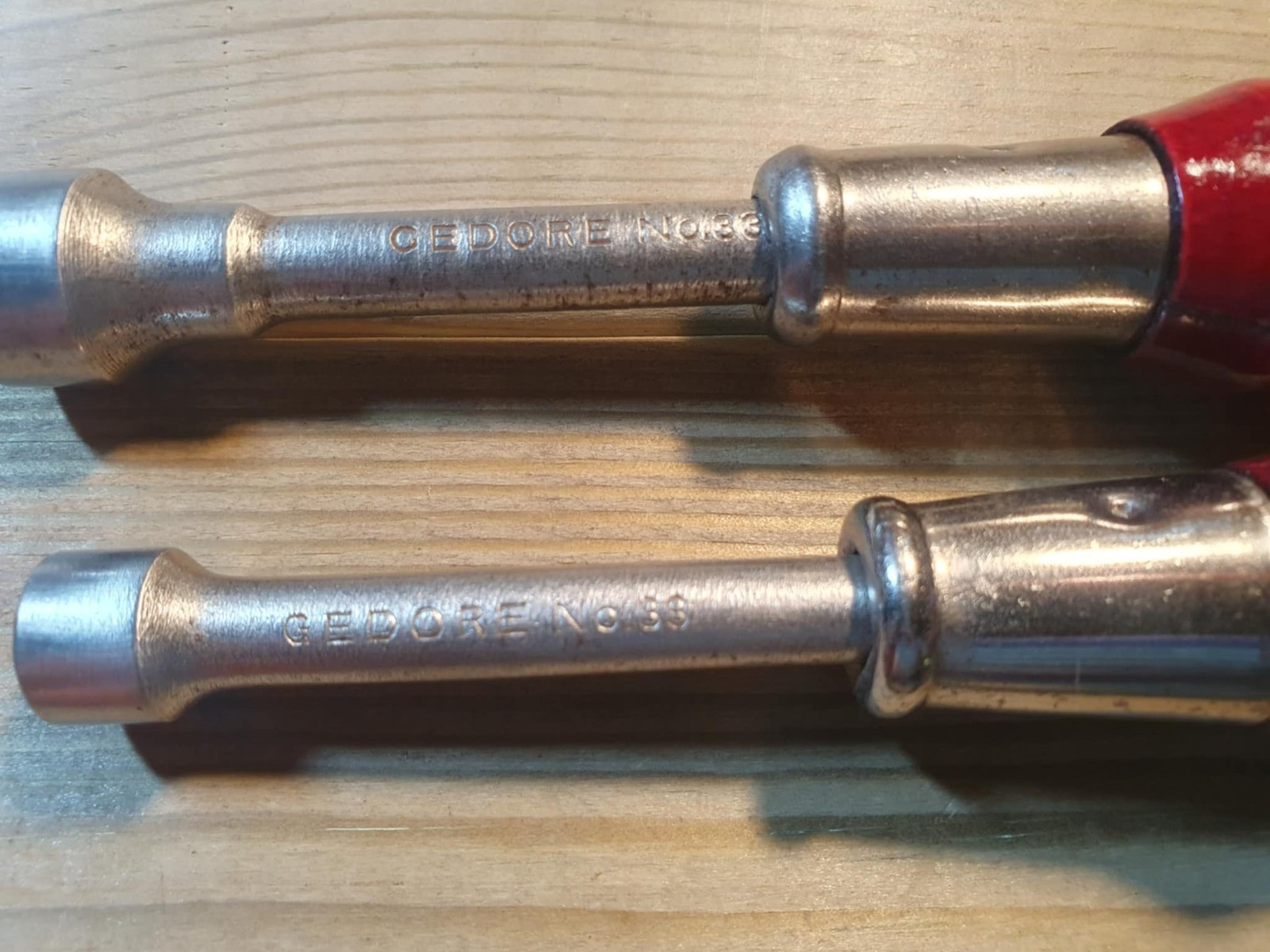 2 x Gedore No 33 Nut Spinner Driver Old Engineering Hand Tools Socket No 9 & 12