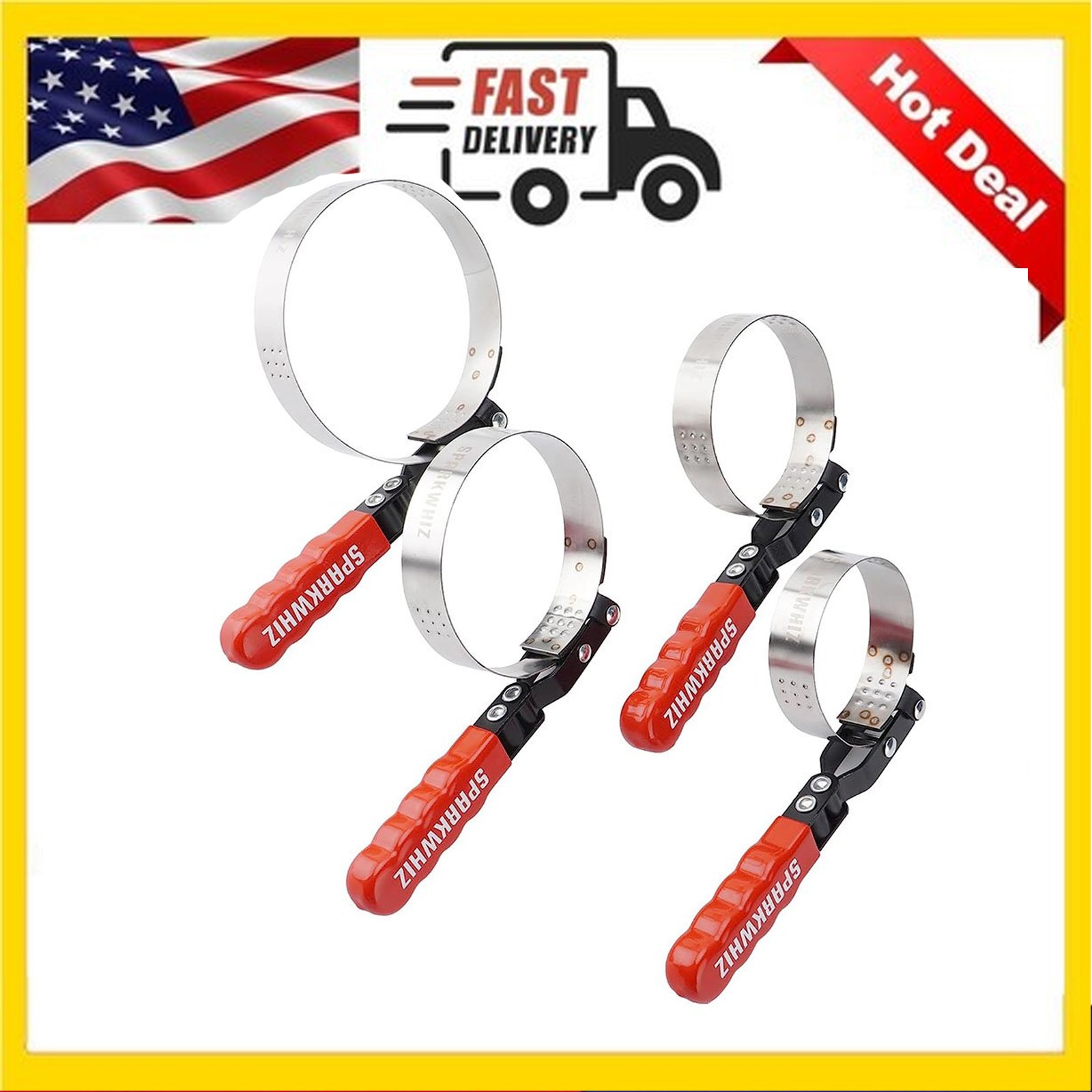 Swivel Oil Filter Wrench Set, 4-Piece Standard Oil Filter Removal Tool, Stainles