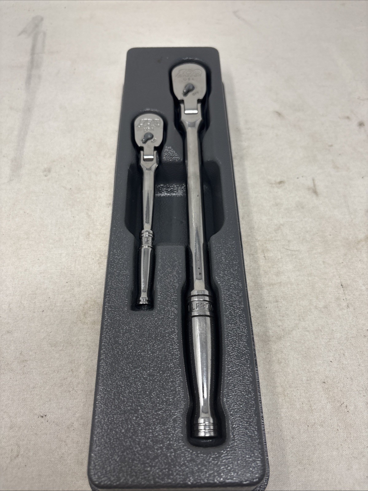 Snap-on Tools NEW RARE 100TH ANNIVERSARY 2pc Flex-Head Ratchet Set RAT2TFLFCE