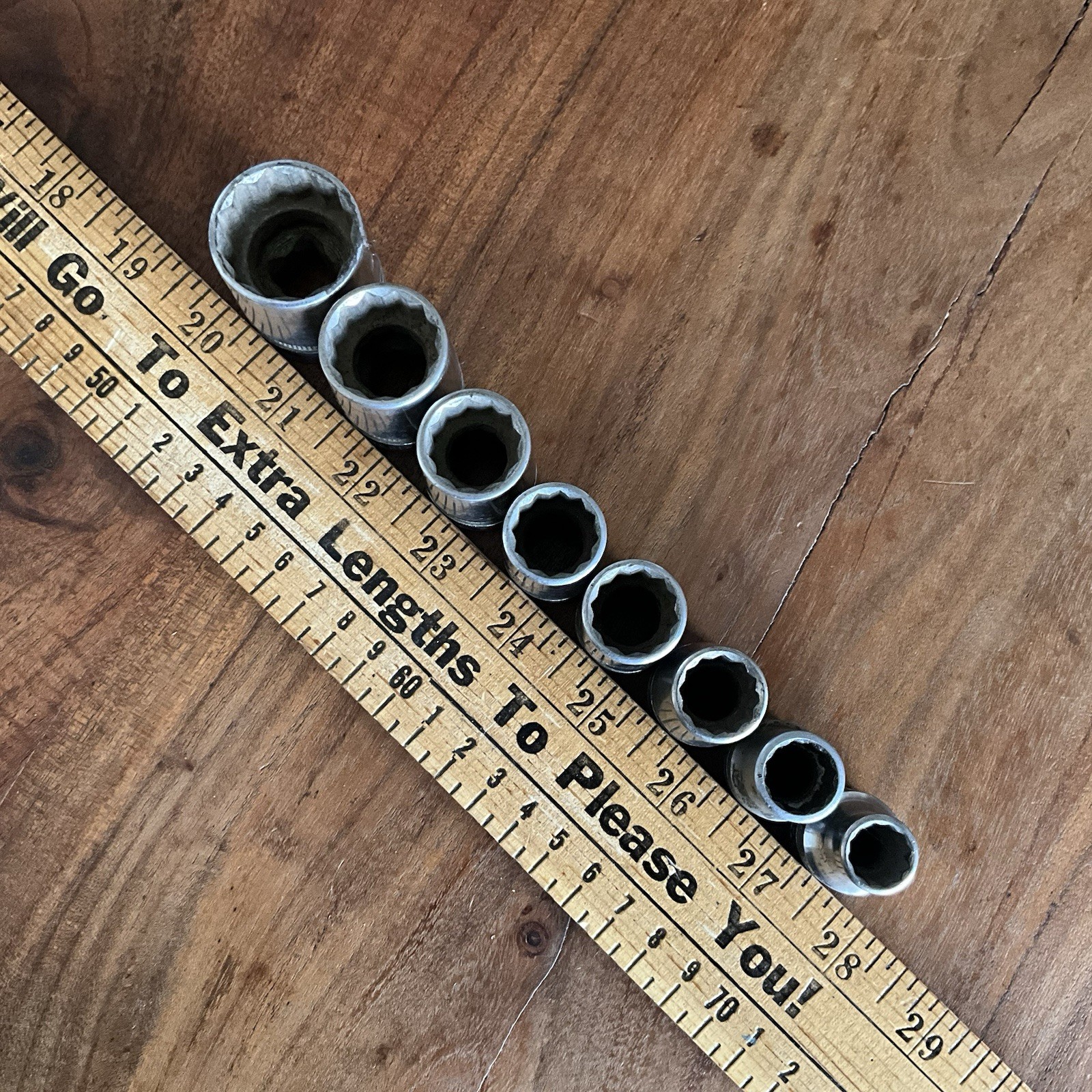 8 PC Vintage Indestro Select Shallow Socket Set 1/2″ Drive 12 Point 1″ to 7/16″